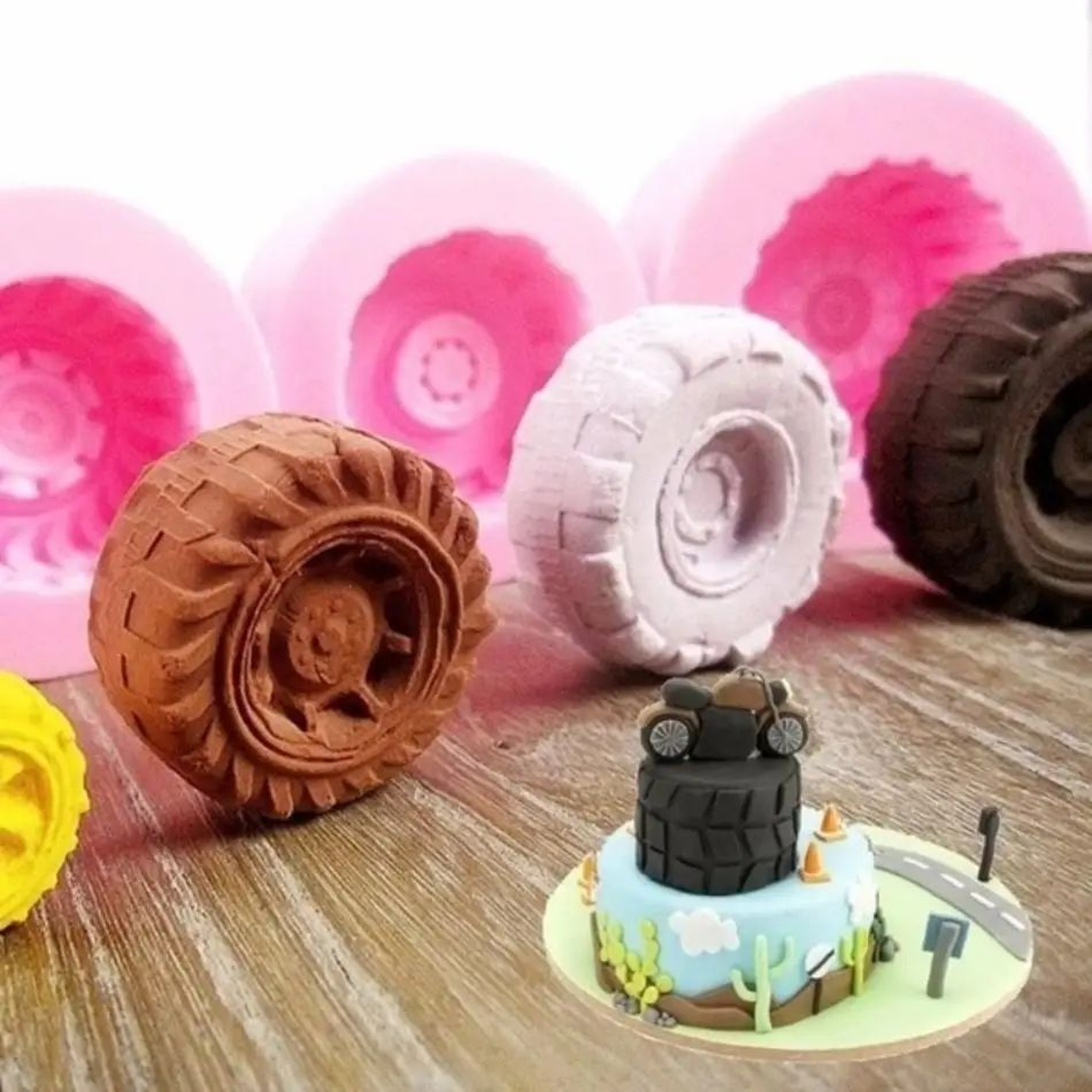 WheelCraft Silicone Tire Fondant Mold  3D Car Wheel Cake Decorating Mold For Chocolate  Cookies 1