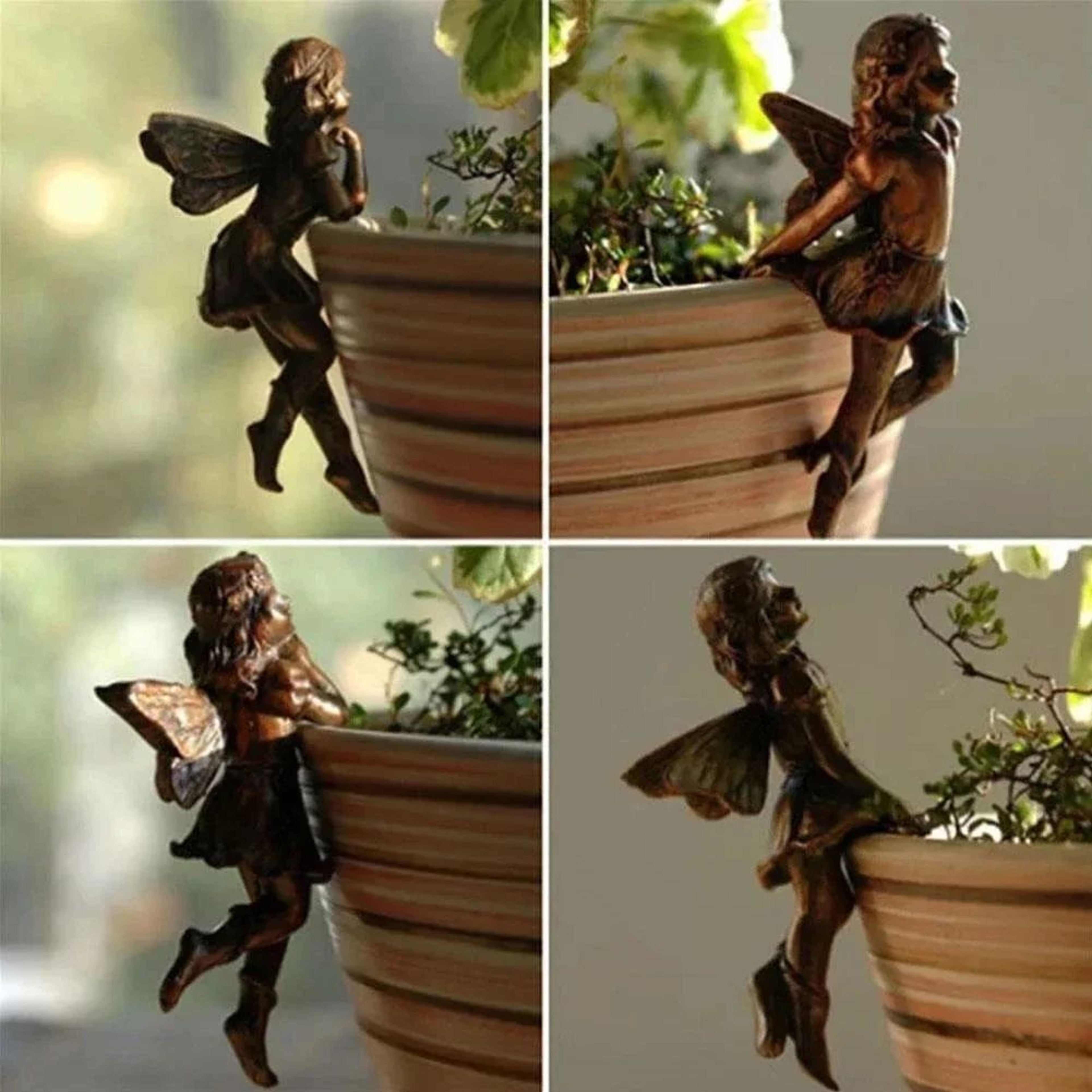 BlossomGrace Fairy Pot Huggers  Angel Resin Garden Planter Decoration For Flower Pots 5