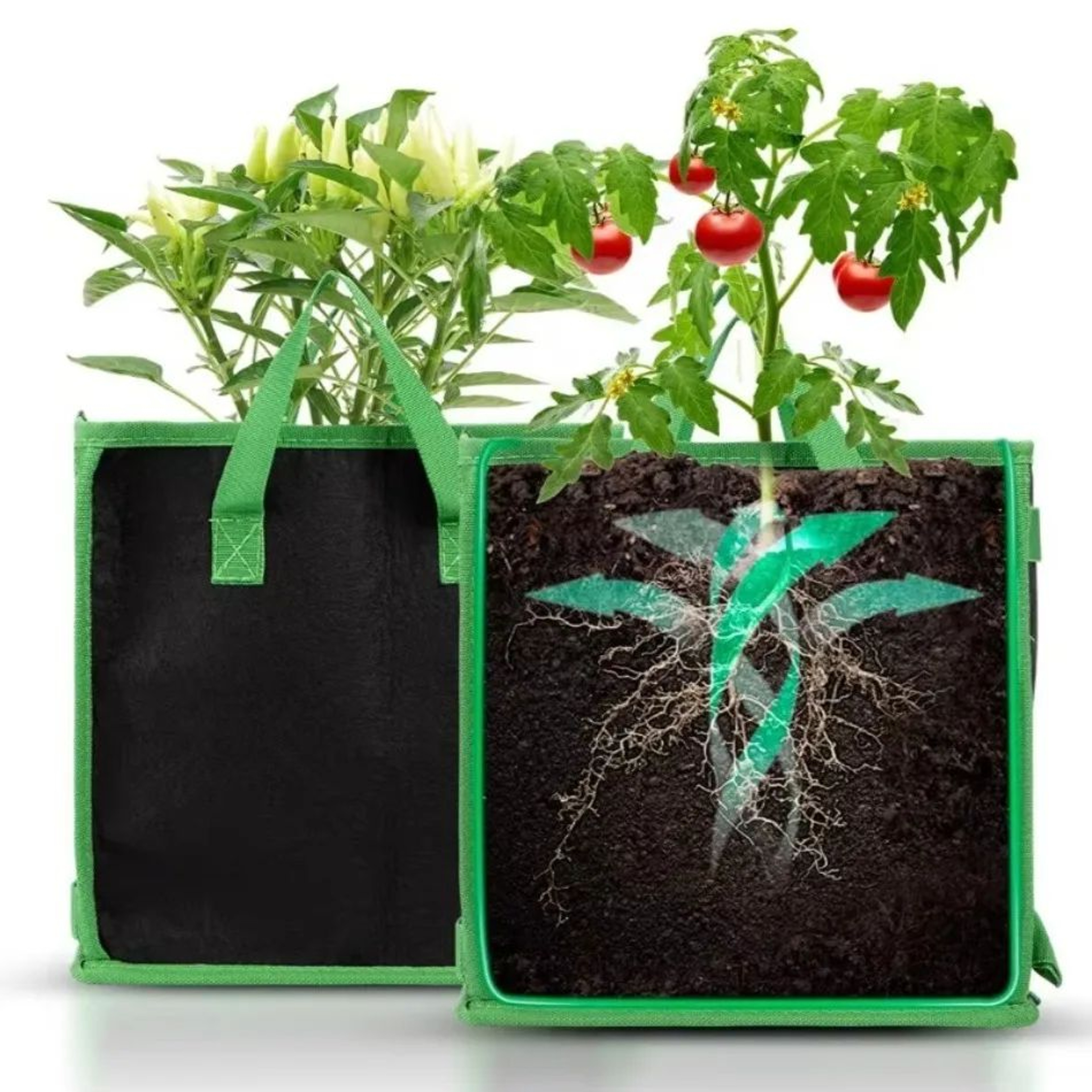 GrowCube Square Fabric Grow Bag  Thick NonWoven Planting Bag With Handles For Indoor  Outdoor Garde 1