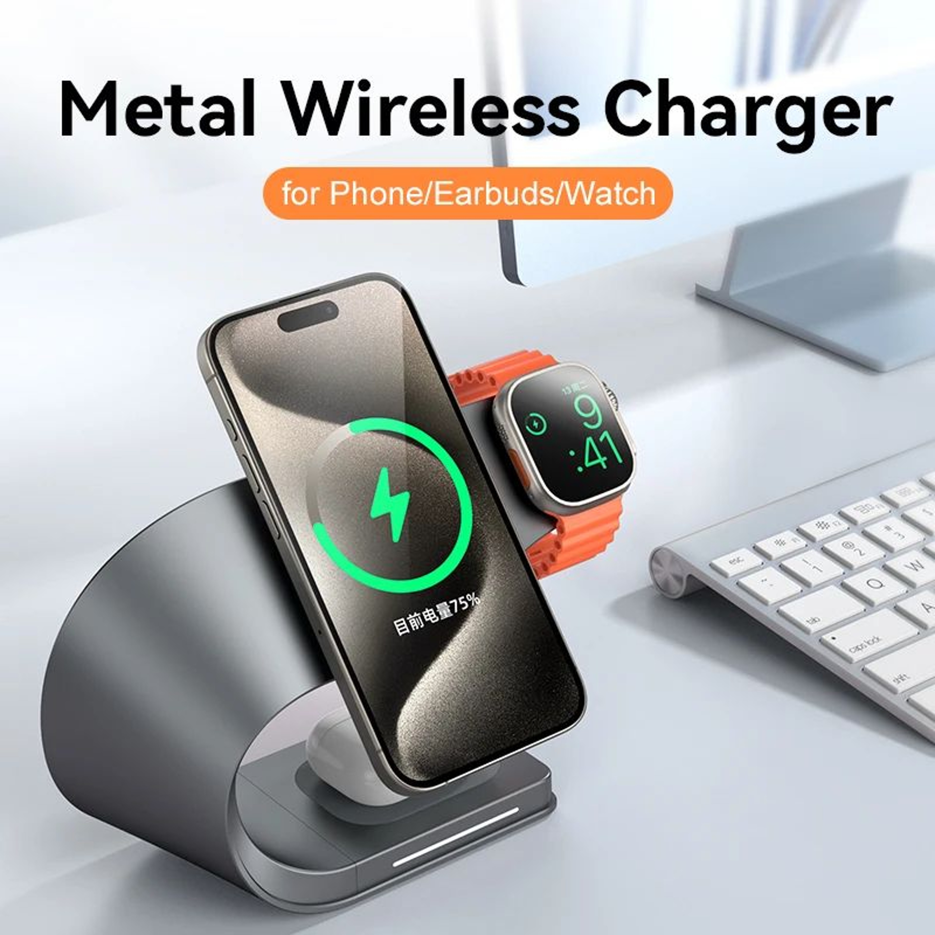 4in1 Magnetic Wireless Charging Station 15W Fast Charger Stand For IPhone AirPods  Apple Watch 1