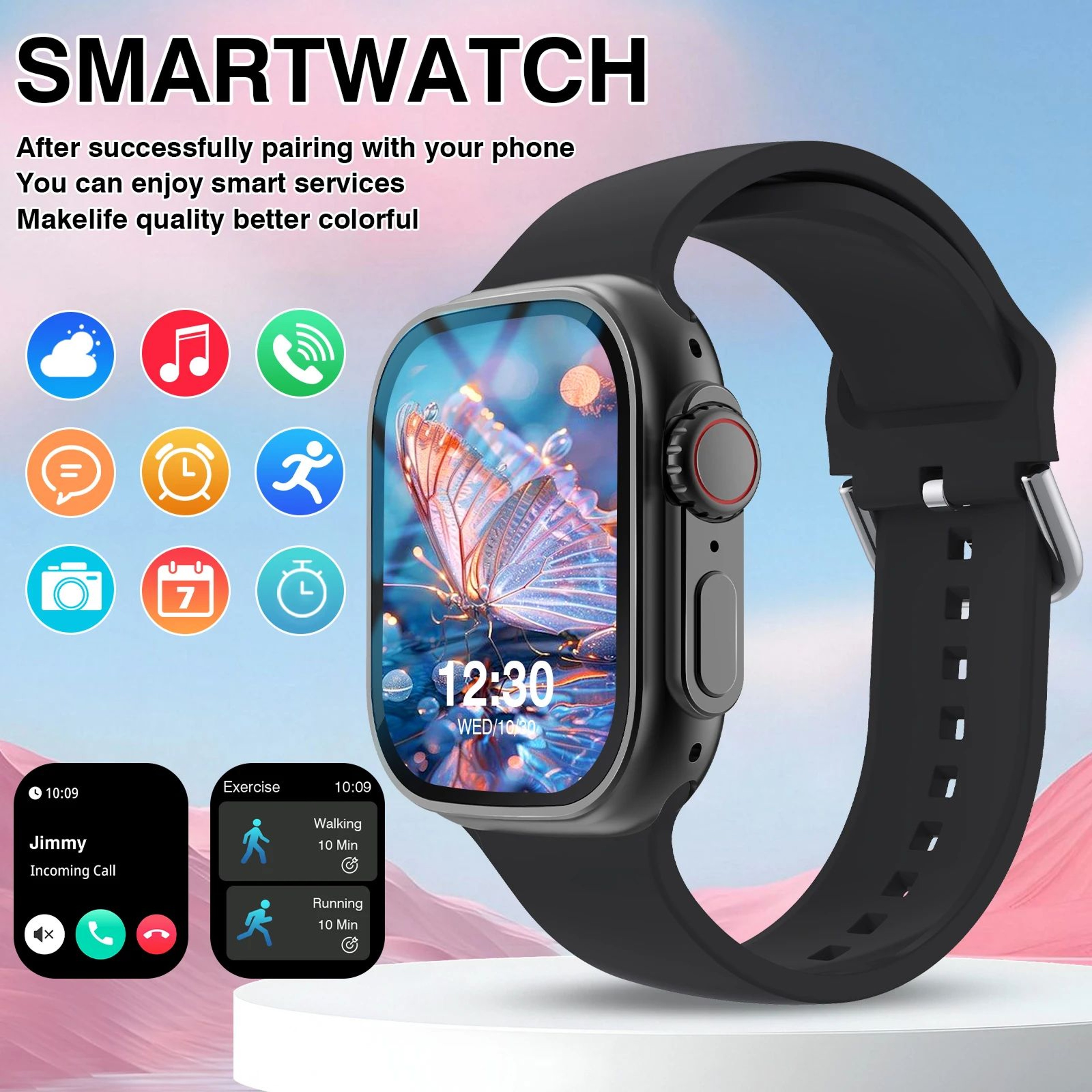 201 HD Sports Smart Watch With Bluetooth Calling  Health Monitor 5