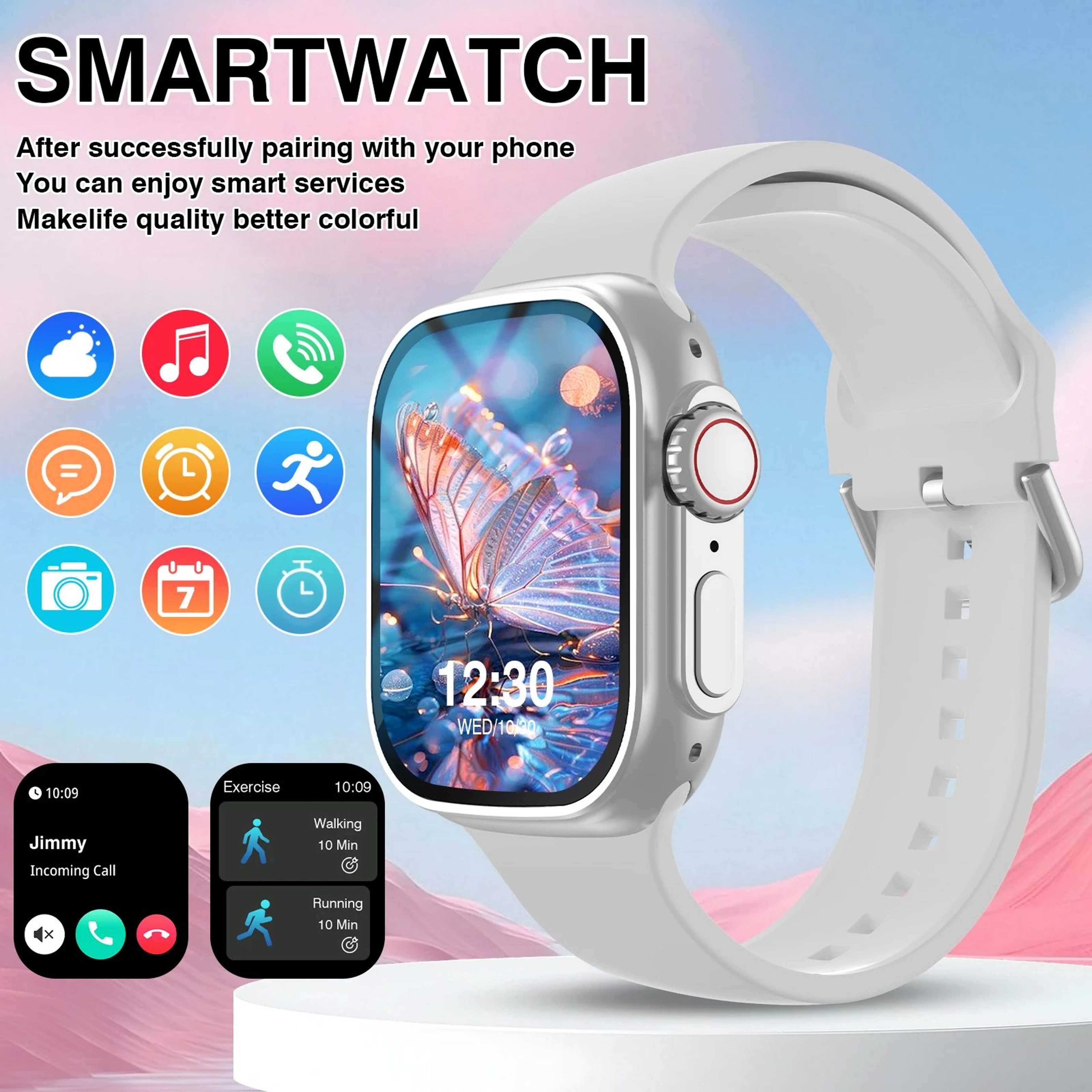 201 HD Sports Smart Watch With Bluetooth Calling  Health Monitor 7