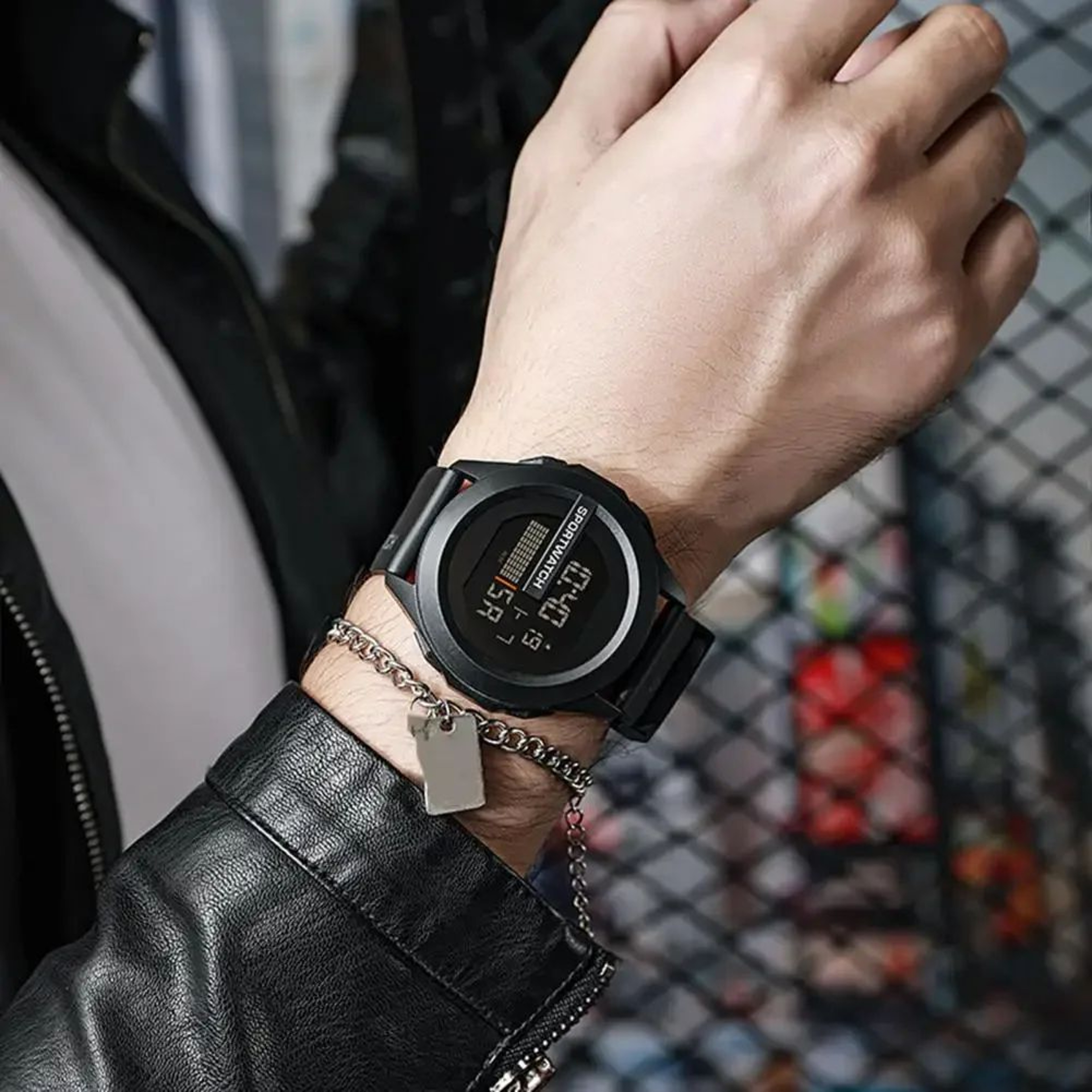 Men Waterproof LED Digital Sports Watch With Alarm  Fitness Functions 2