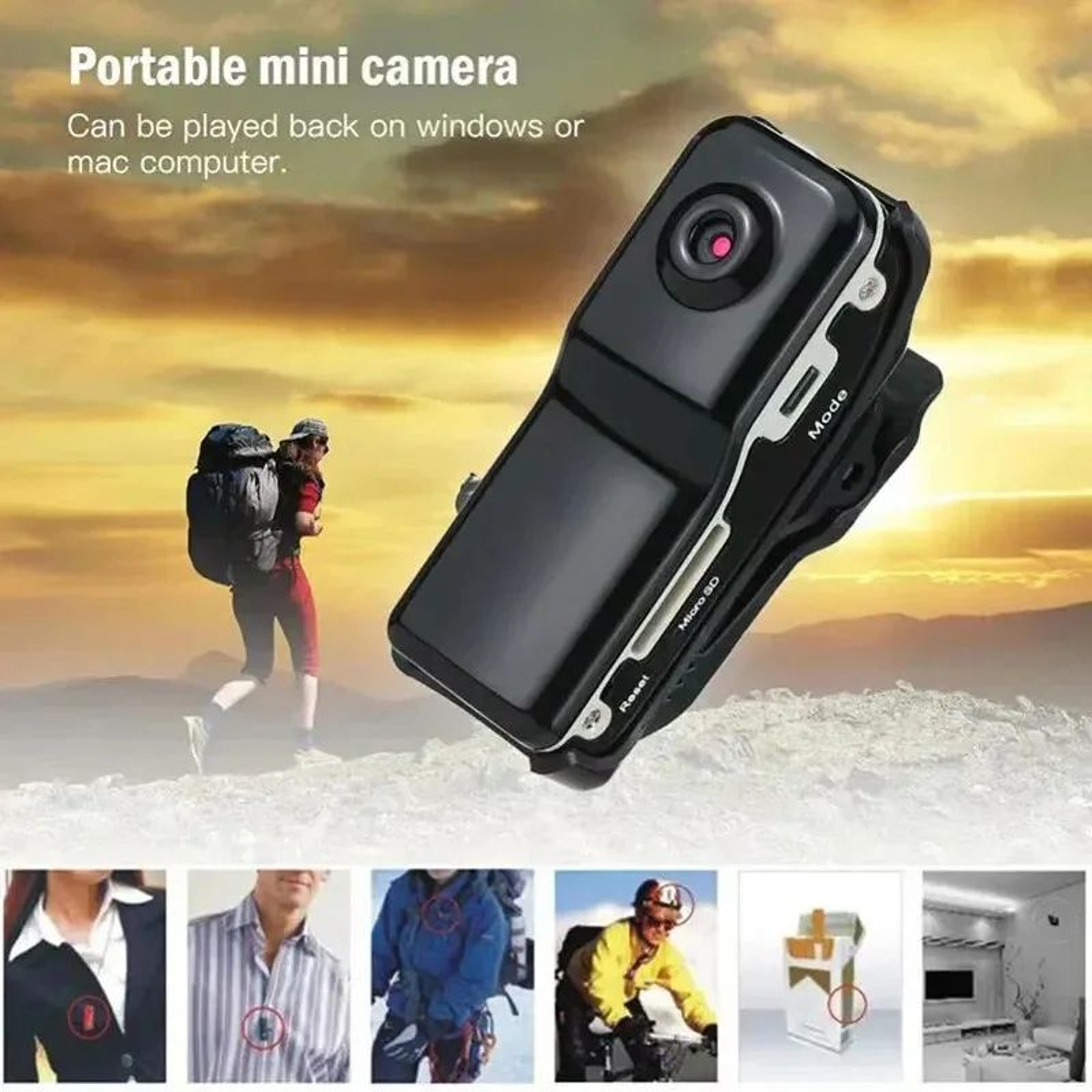 Mini HD Body Camera Portable Video Recorder For Home Office  Car 0
