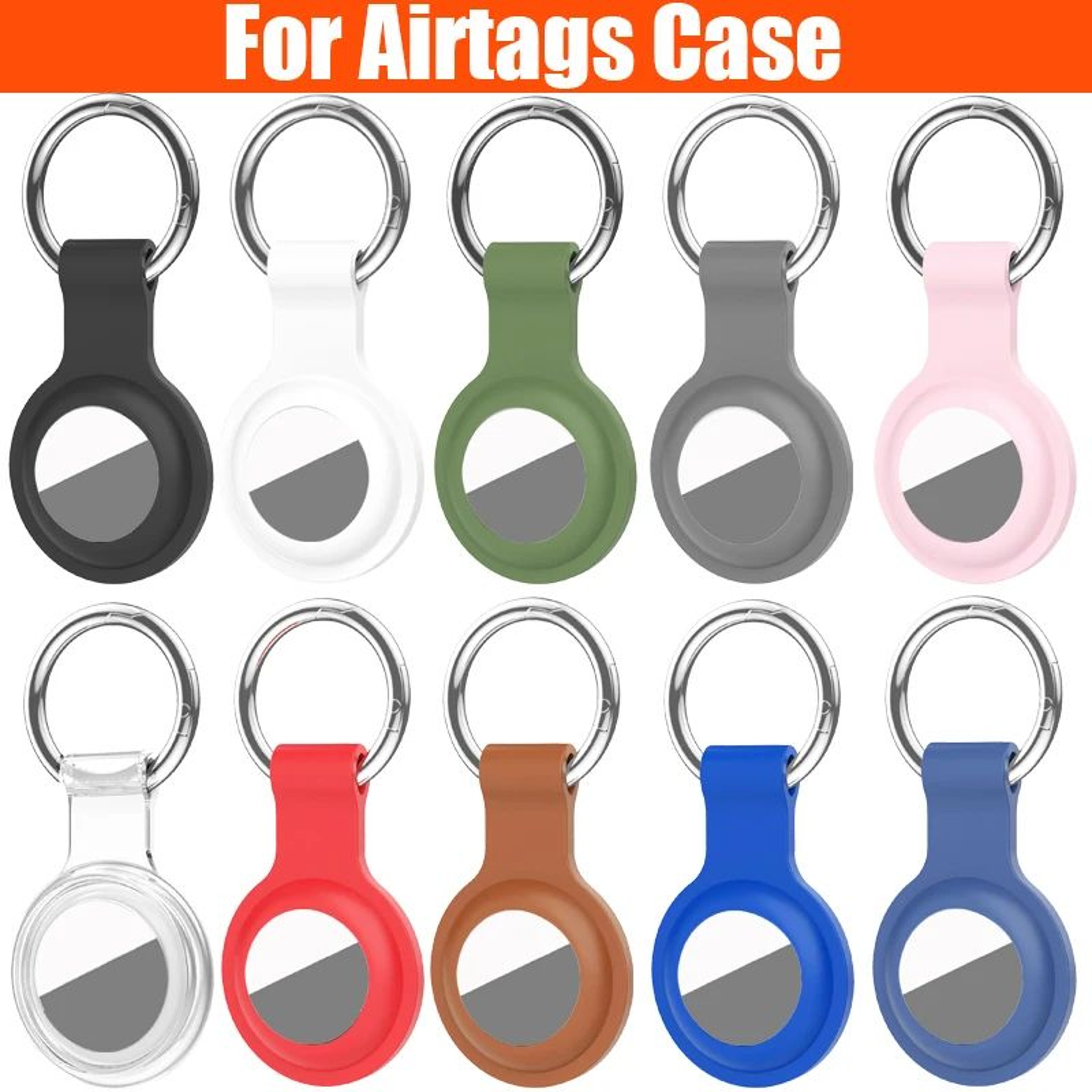 Silicone AirTag Case With Keychain  AntiScratch Apple AirTag Cover Protective Holder 0