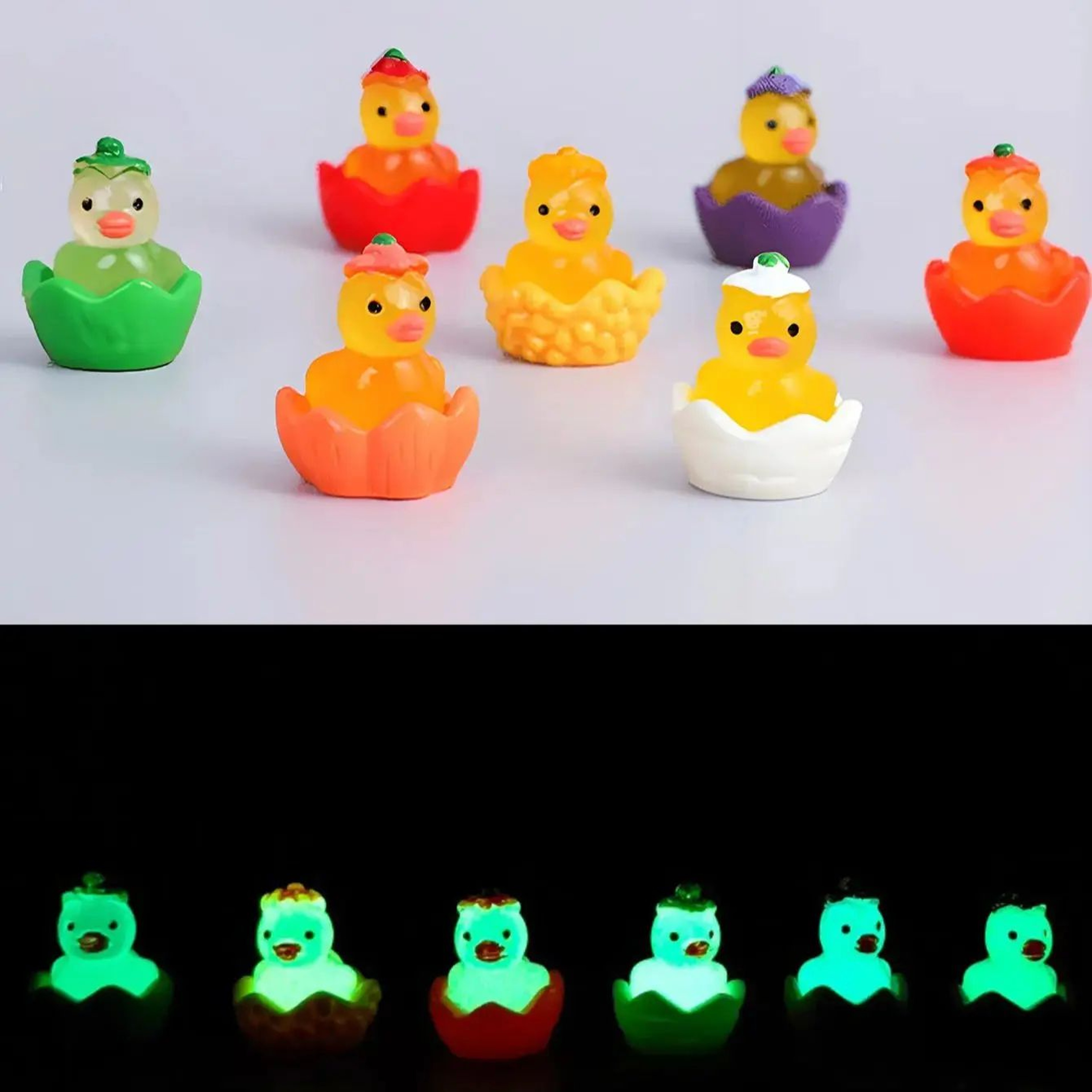 GlowintheDark Mini Duck Garden Decor  Luminous Resin Animal Figurines For Fairy Gardens  Potted Pla 2