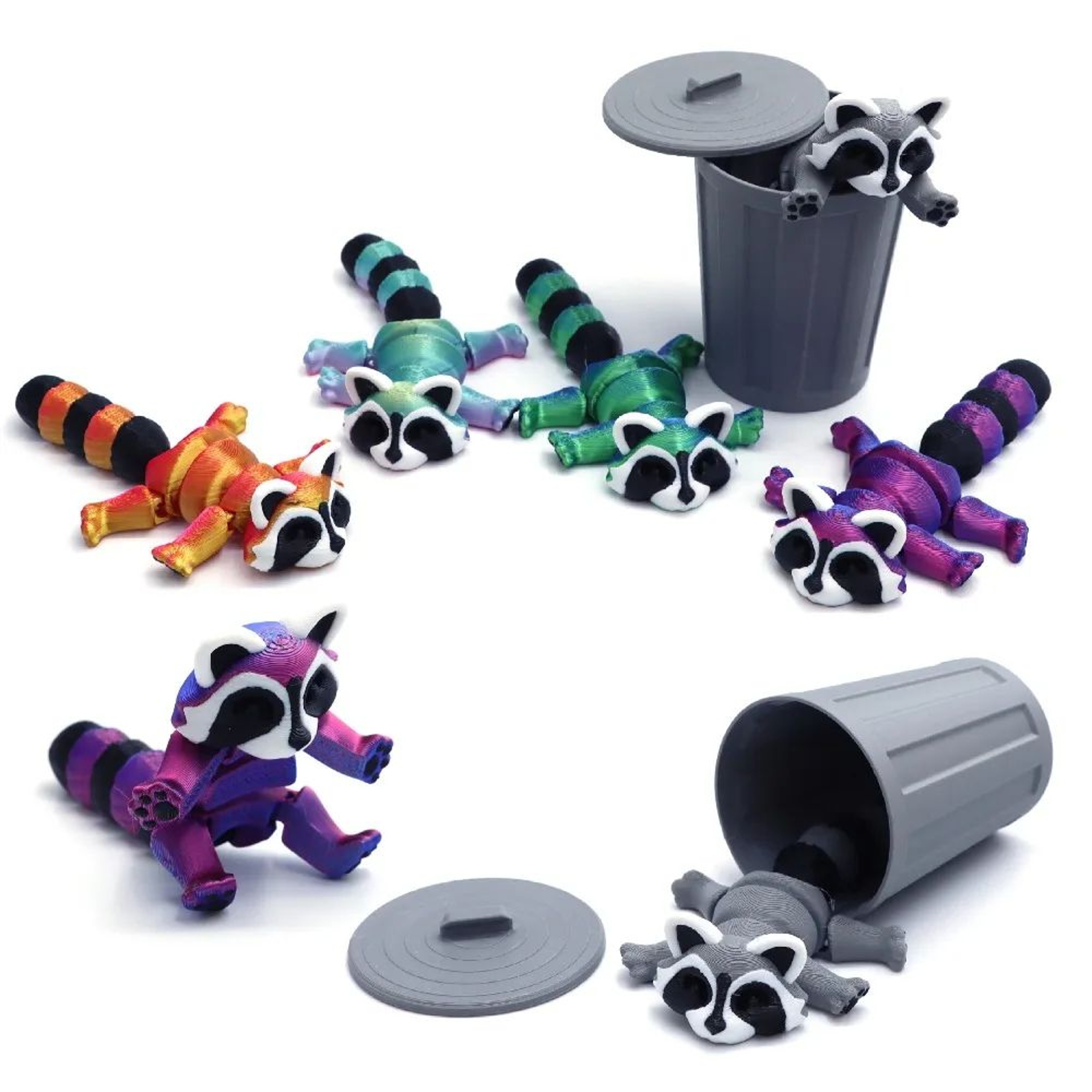 3D Printed Articulated Raccoon Toy  Movable Fidget Desk Decor 0