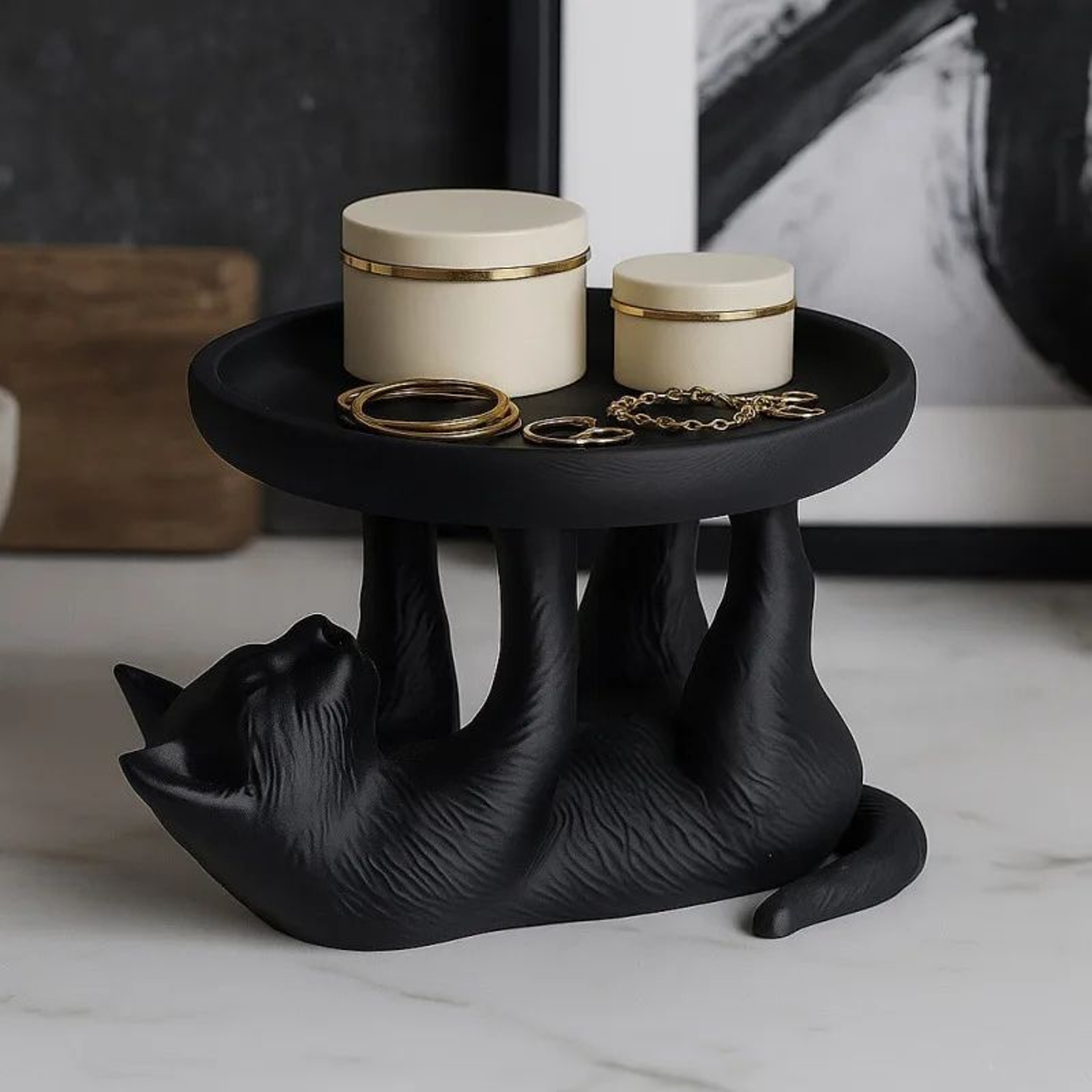 3D Printed Cat Jewelry Tray  Cute Decorative Organizer For Rings  Accessories 6