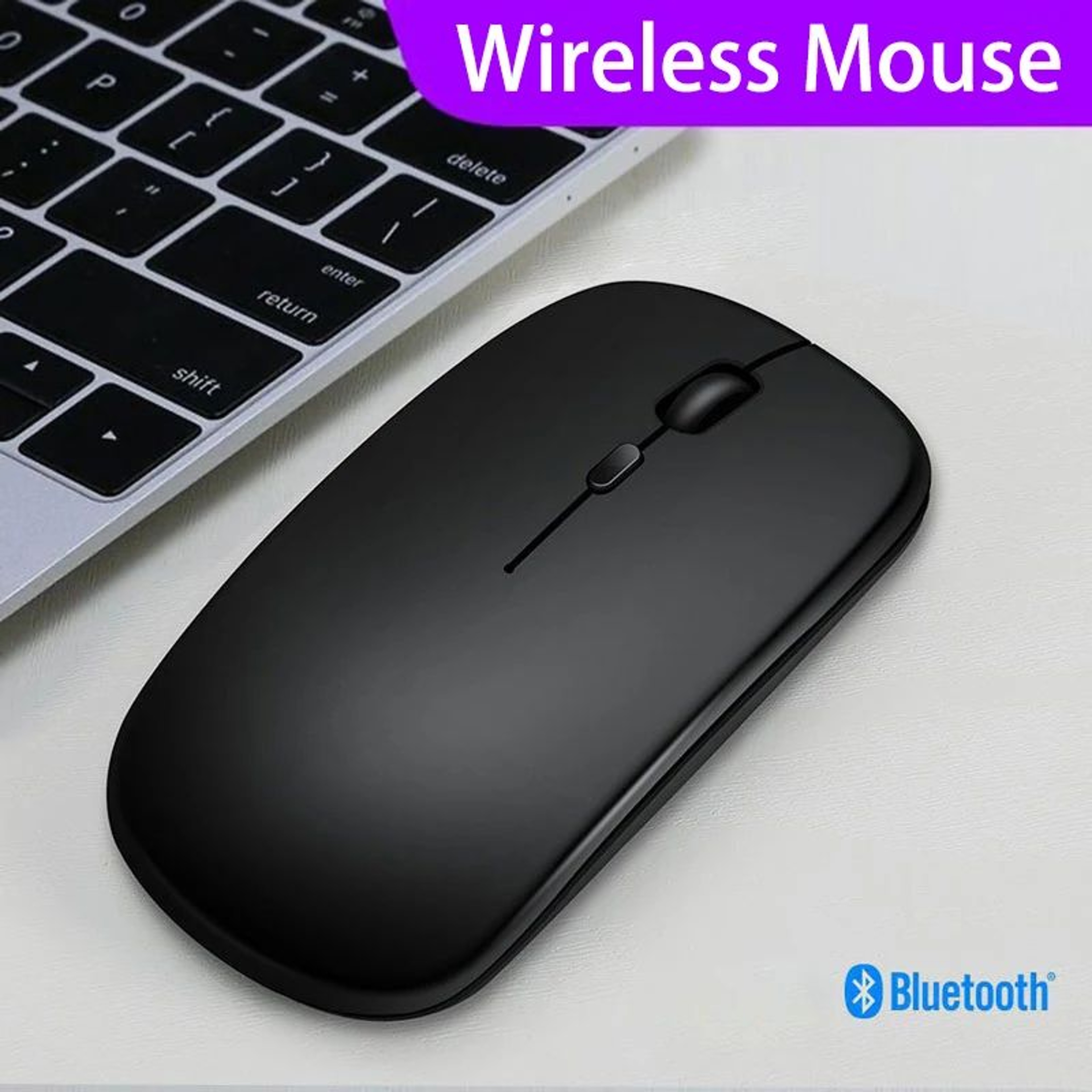 Silent Bluetooth Wireless Mouse  Slim Rechargeable Wireless Mouse For Laptop IPad  Tablet 0