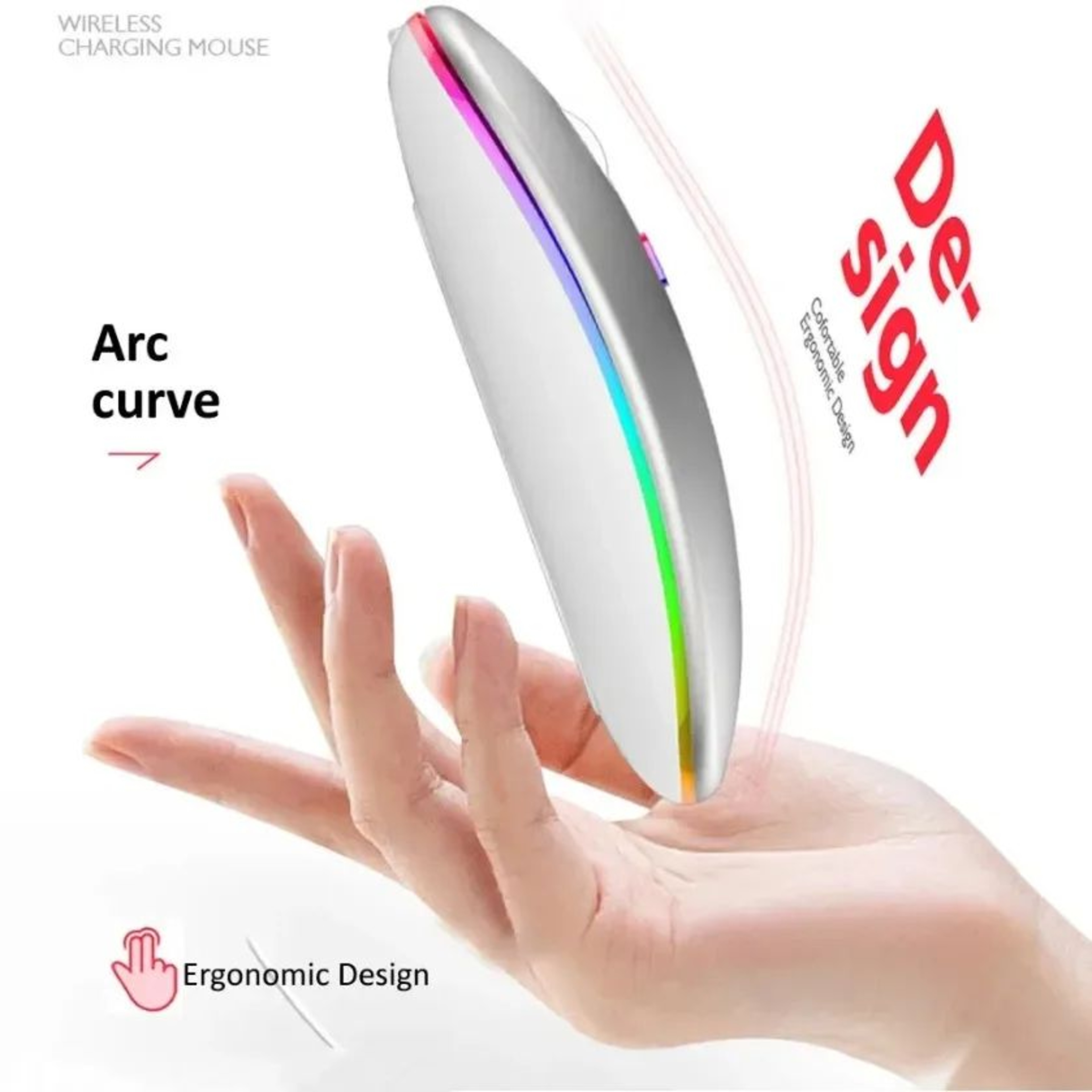 Rechargeable Dual Mode Silent Wireless Mouse With LED Backlight  Slim Wireless Mouse For PC  Laptop 3