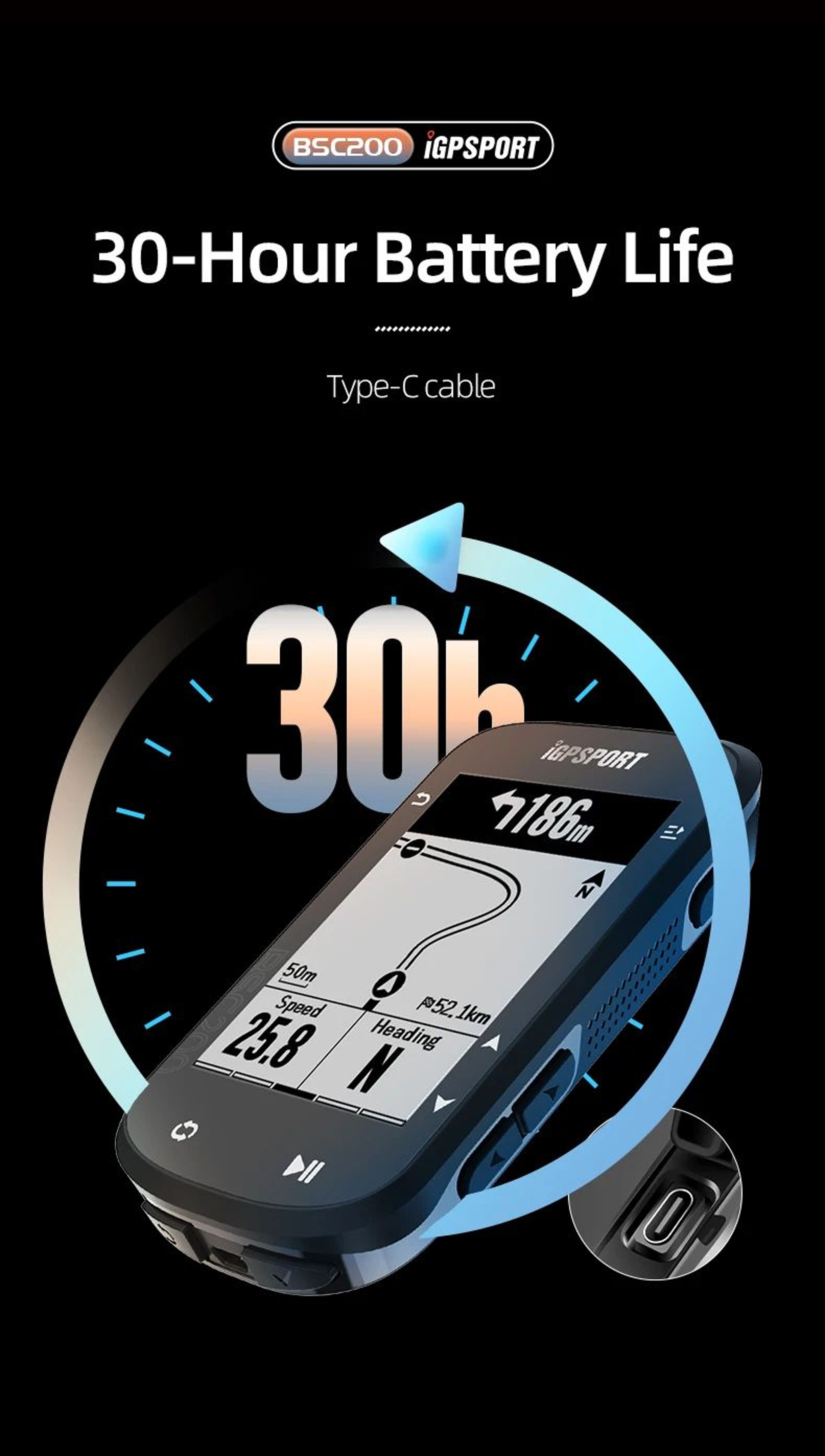 IGPSPORT BSC200 Advanced GPS Bike Computer With Route Navigation  ANT Bluetooth Connectivity 2