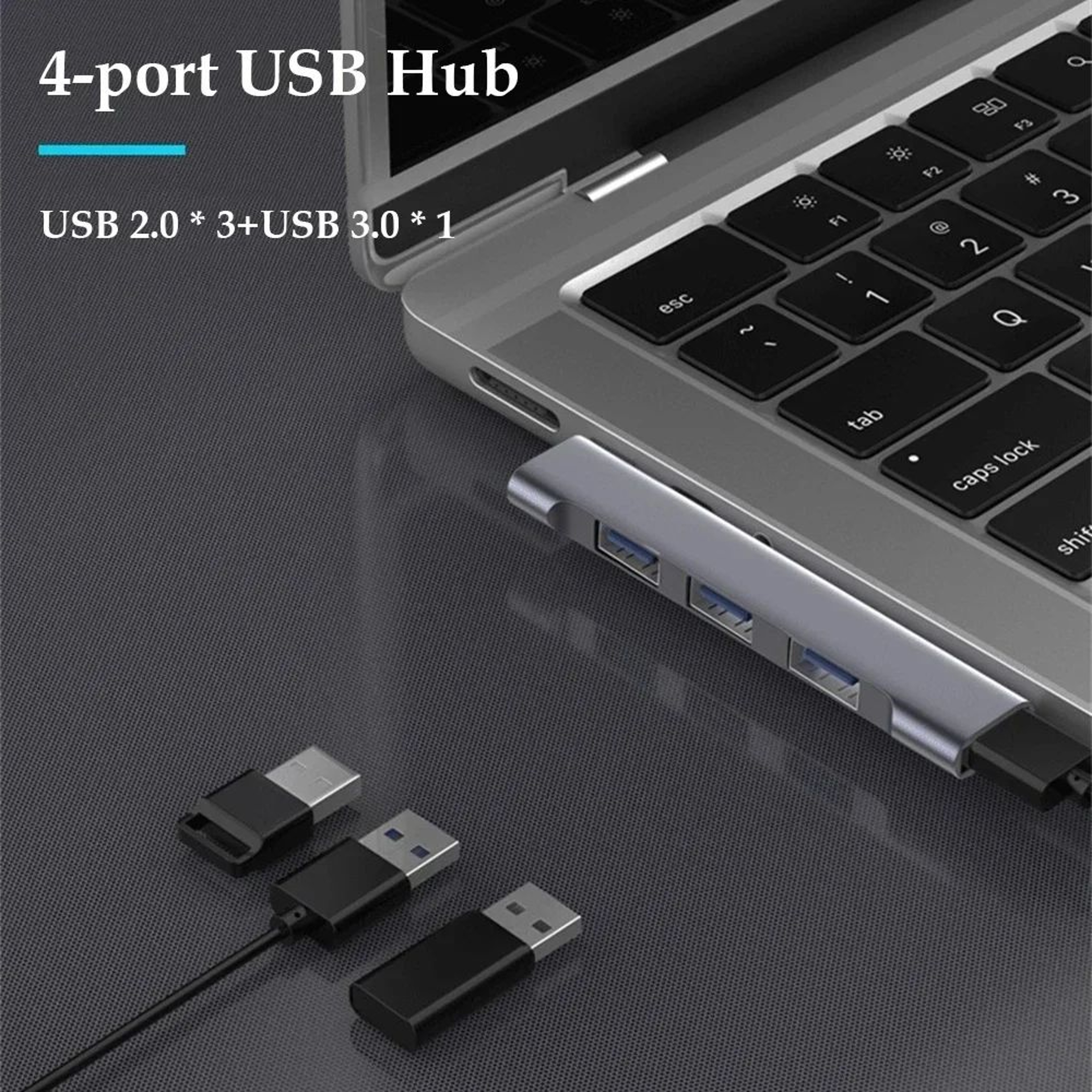4Port USB 30 Hub TypeC Splitter  5Gbps HighSpeed Multiport Adapter For PC  Laptop 3