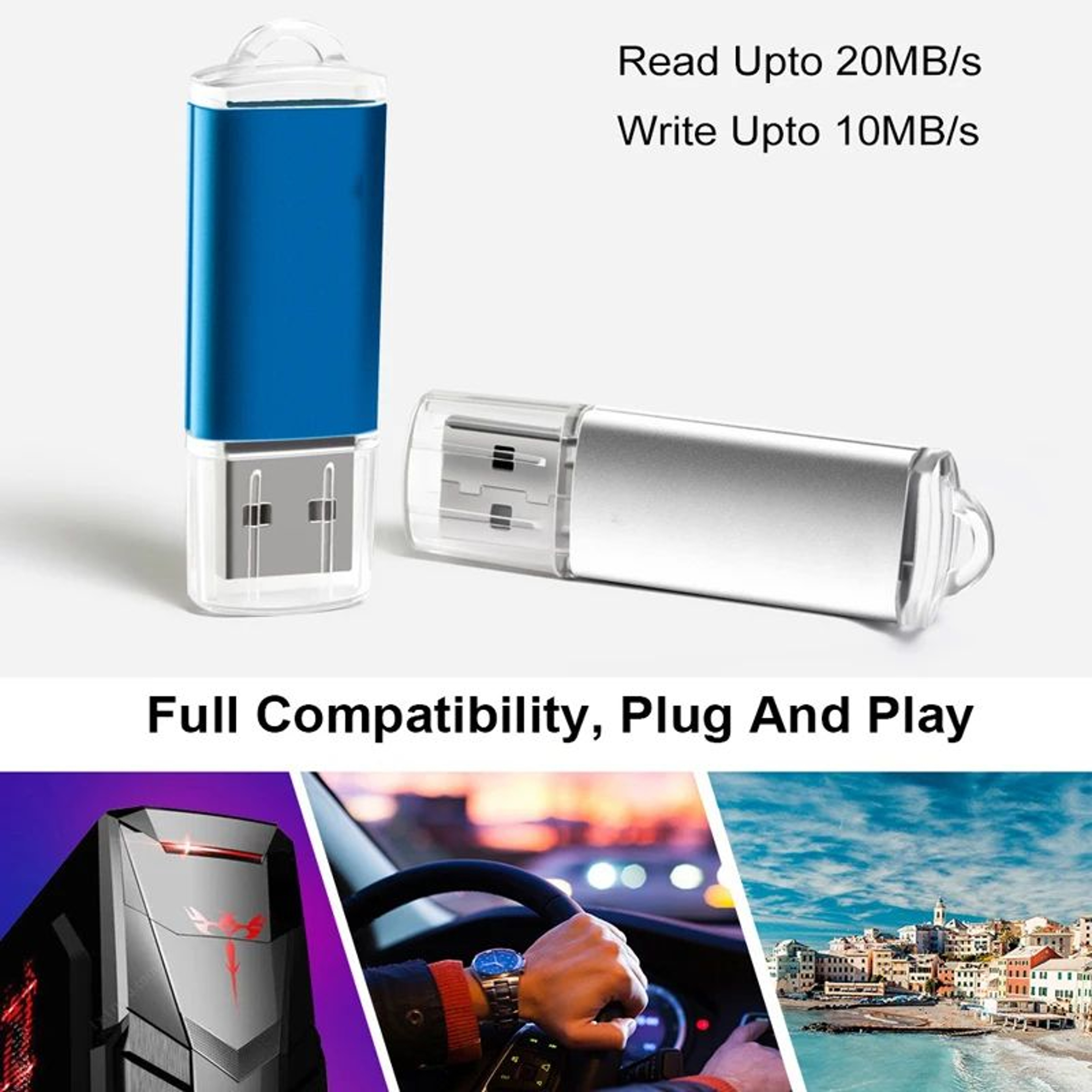 10Pack Color USB Flash Drive 20  Customizable Mini USB Memory Stick Set 4GB128GB 1