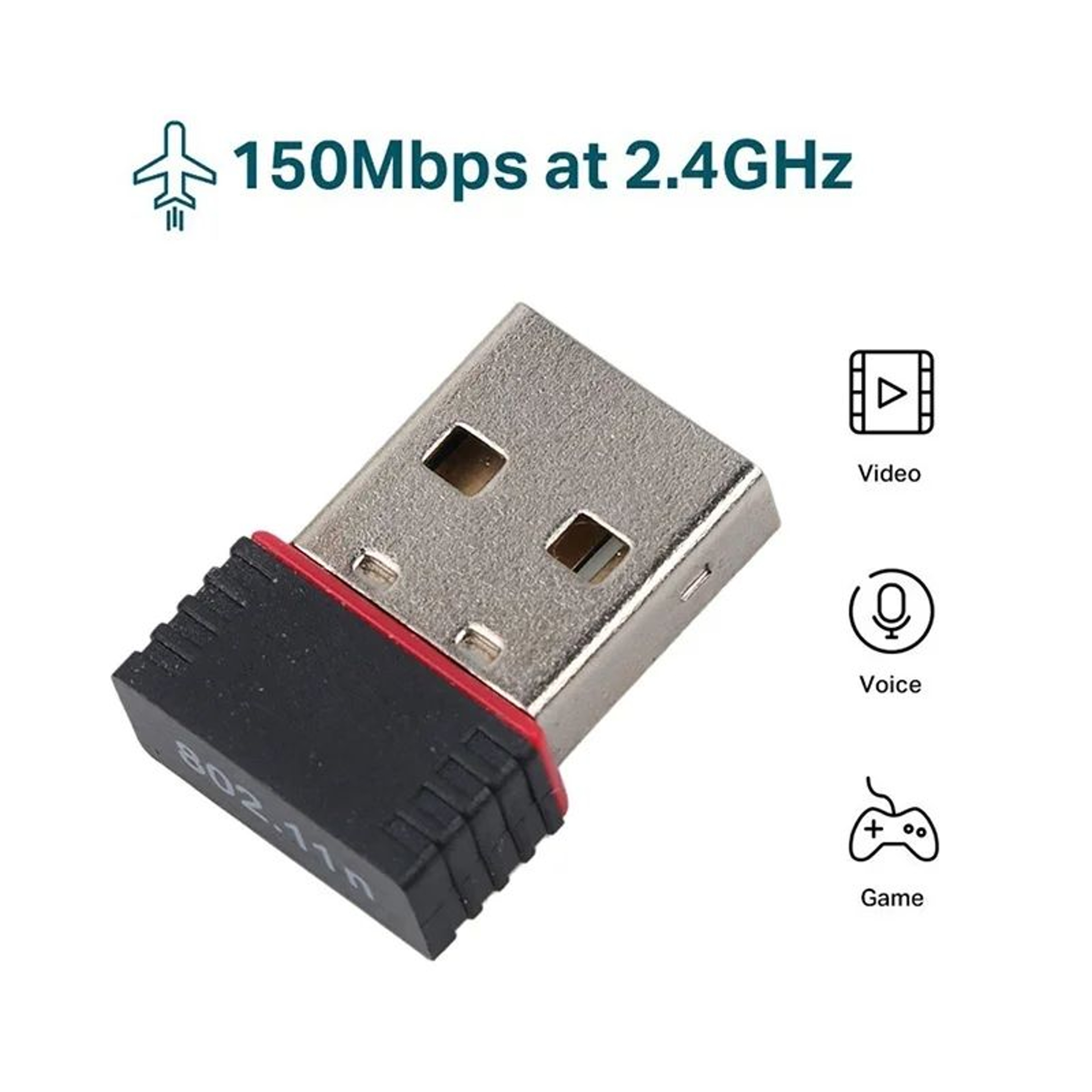 Mini USB WiFi Adapter 24G 80211n Wireless Network Dongle For PC  Laptop 0