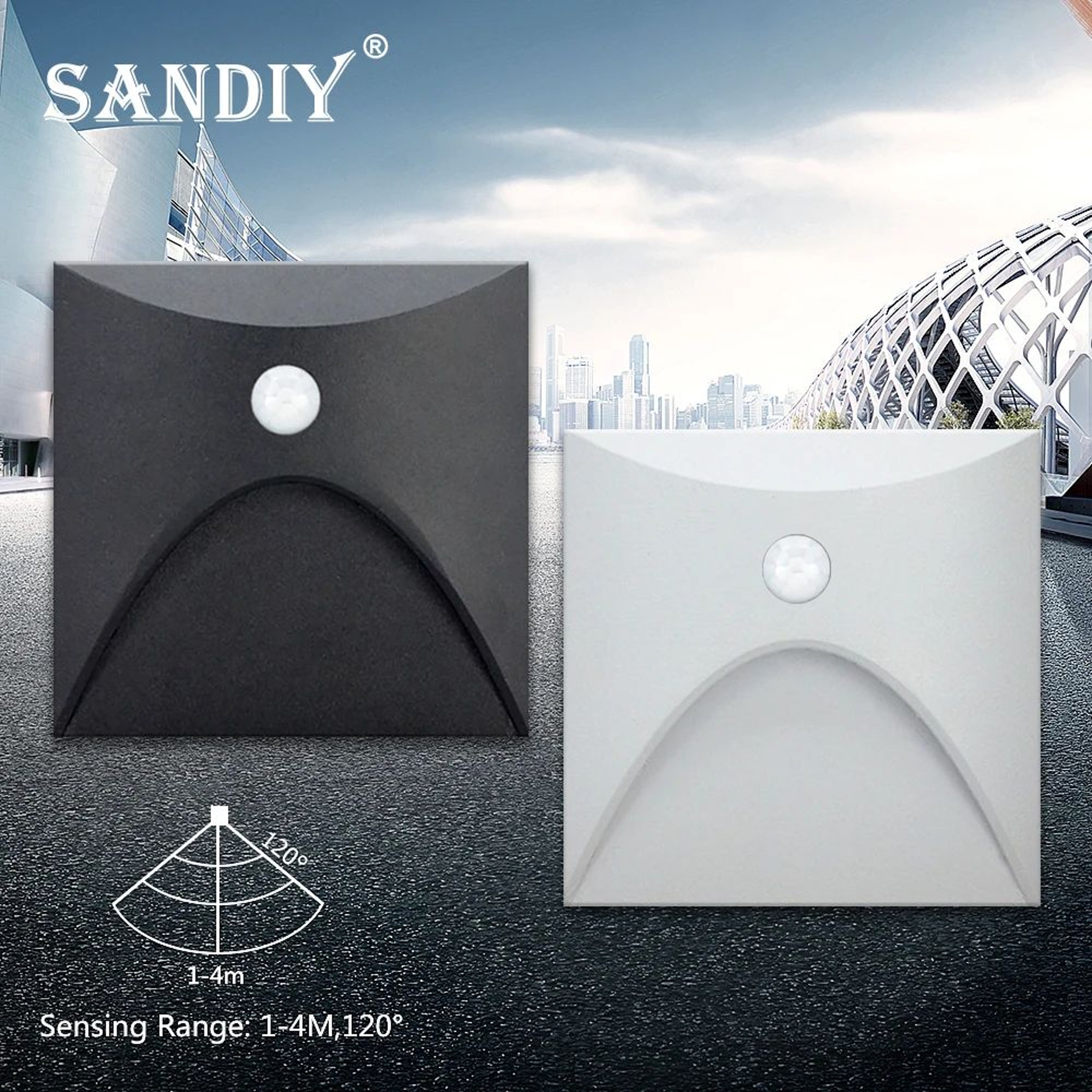 Solar Motion Sensor Stair Light  Waterproof Outdoor Wall Sconce For Garden Fence  Balcony 1
