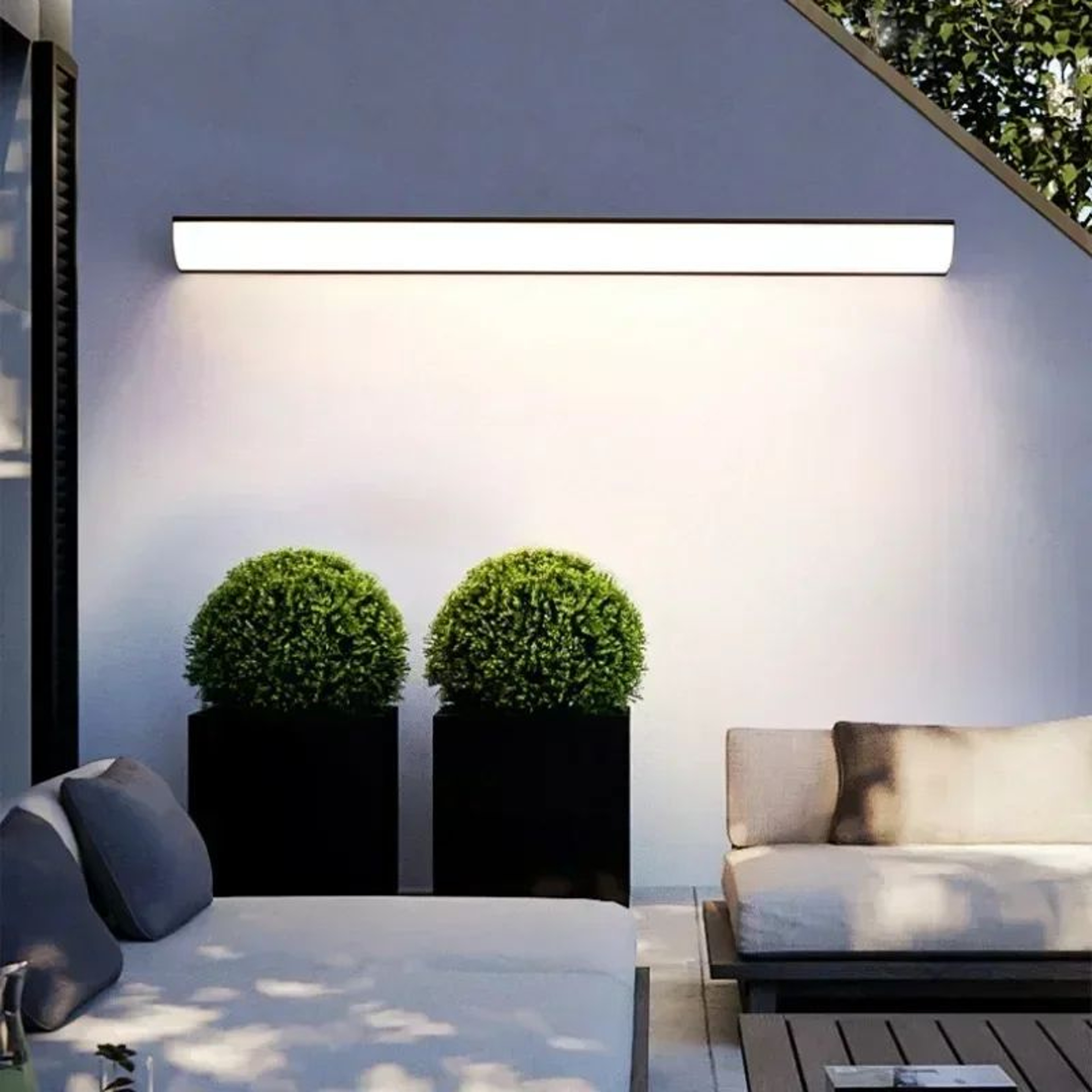 Minimalist Long Strip Outdoor Wall Light With Motion Sensor  Waterproof LED Garden Sconce 3