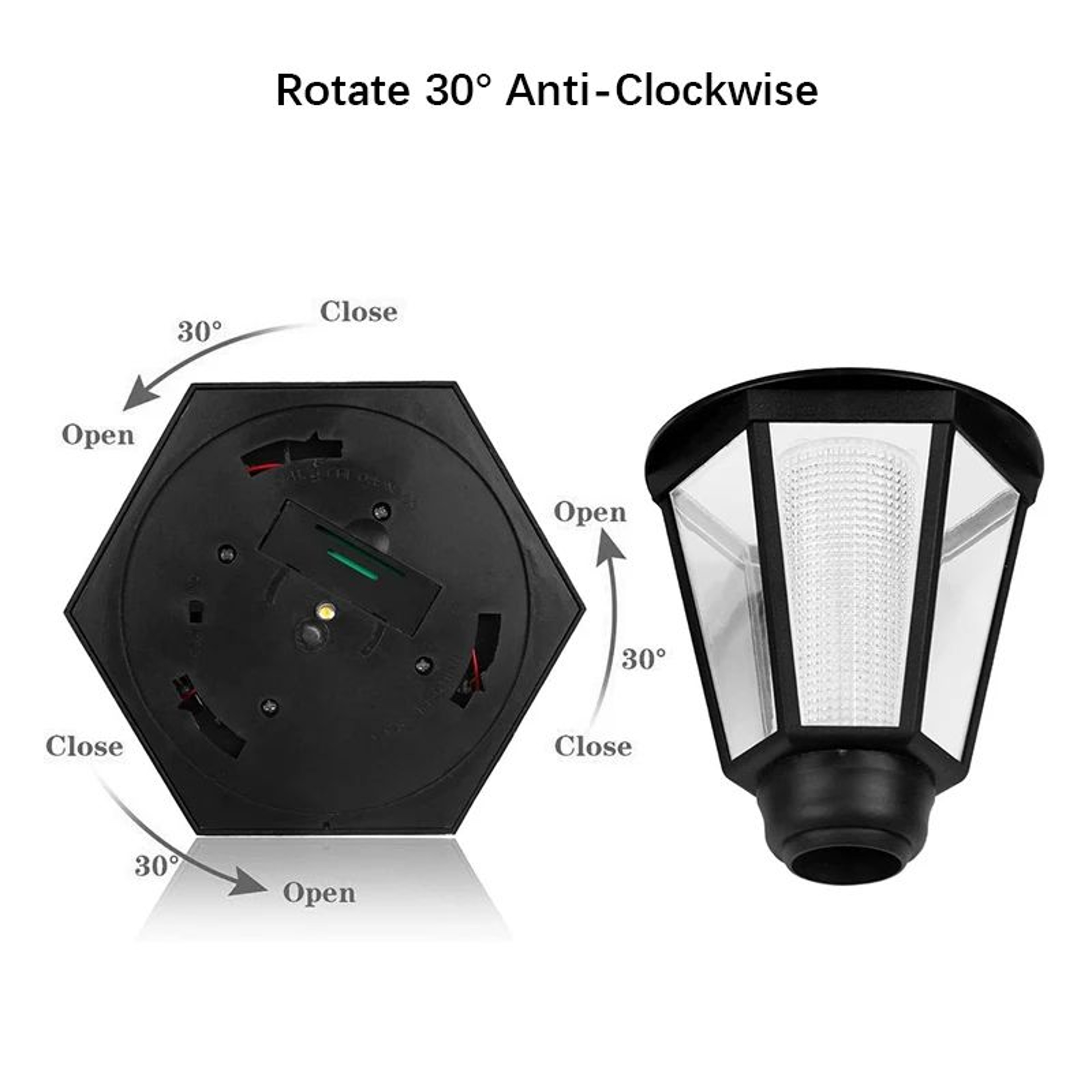 Retro Hexagonal Solar Wall Light  IP65 Waterproof Outdoor Fence  Garden Lamp 3