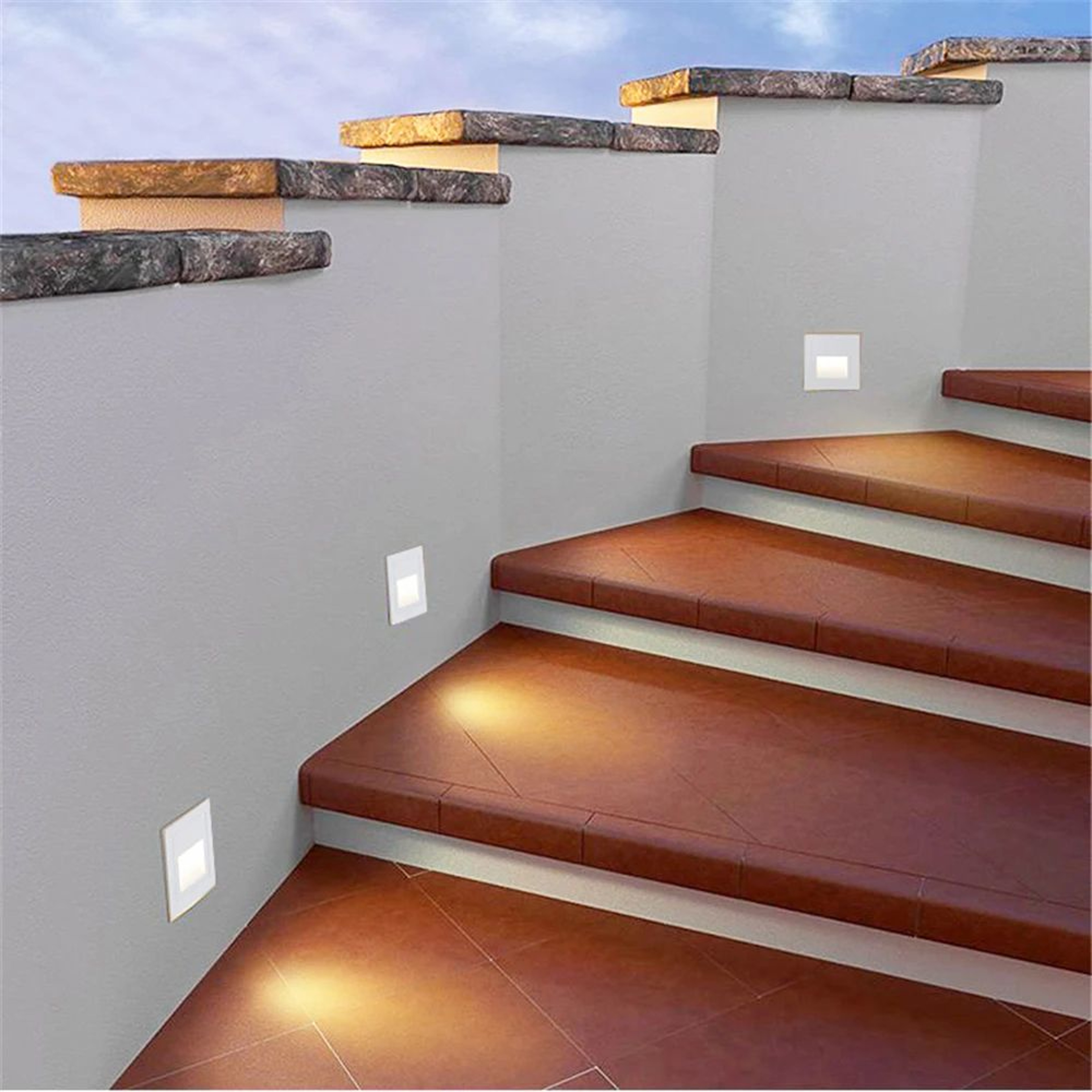 Modern Recessed LED Stair  Pathway Wall Light  Waterproof Aluminum Outdoor Footlight 9