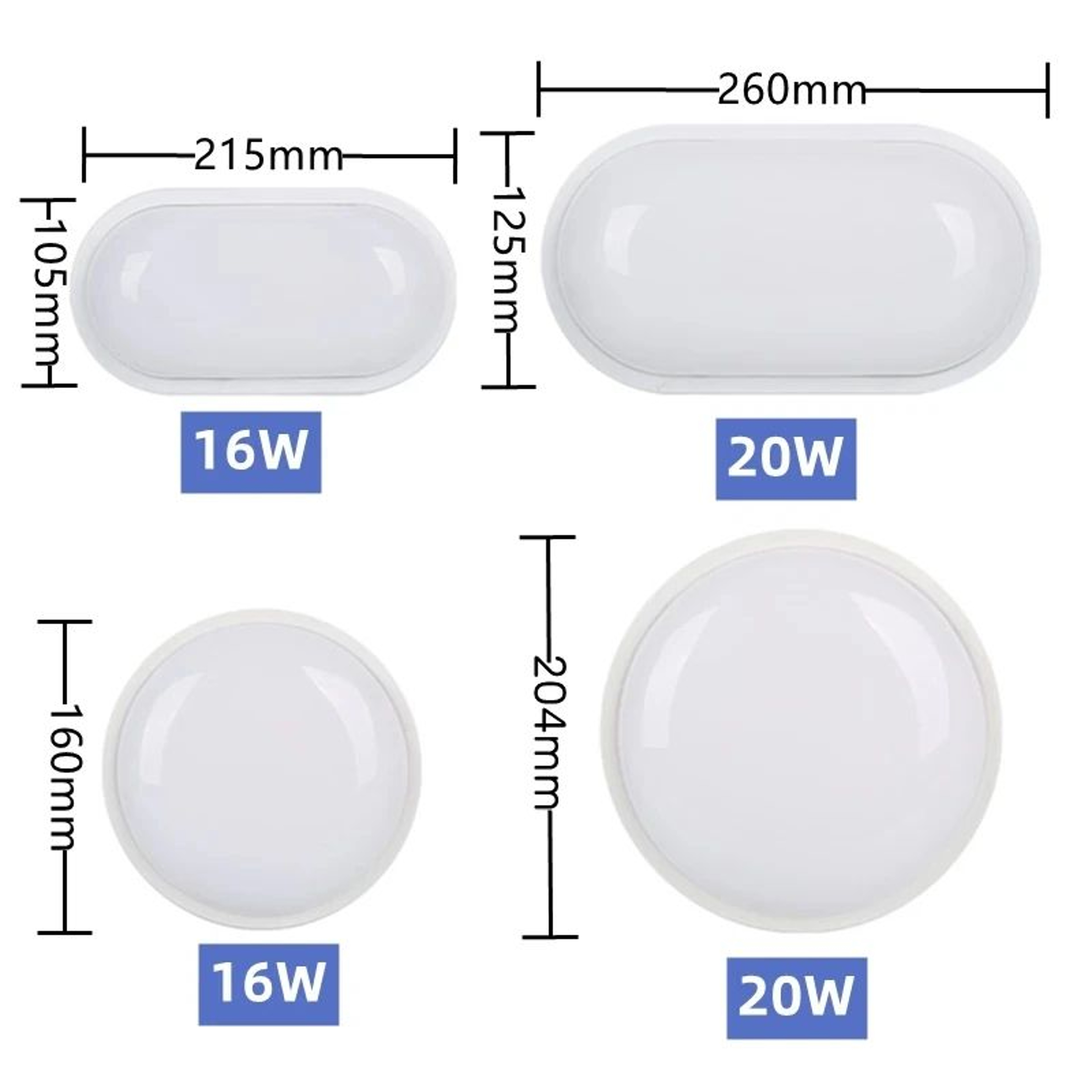 AquaGlow 1620W Waterproof LED Ceiling Light  Round  Oval Outdoor Surface Mount 3