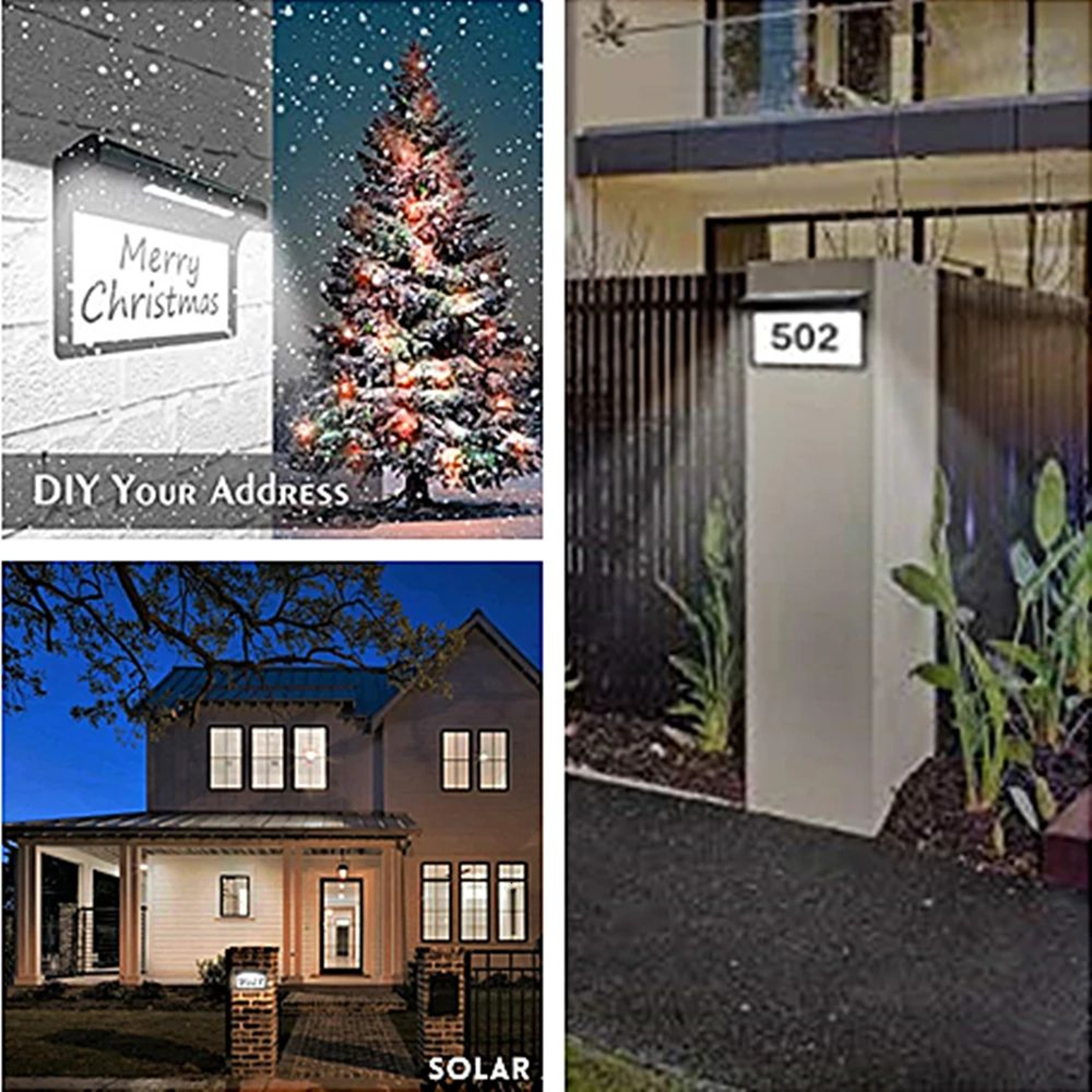 BrightMark Solar House Number Light  Waterproof LED Address Sign Wall Lamp 9
