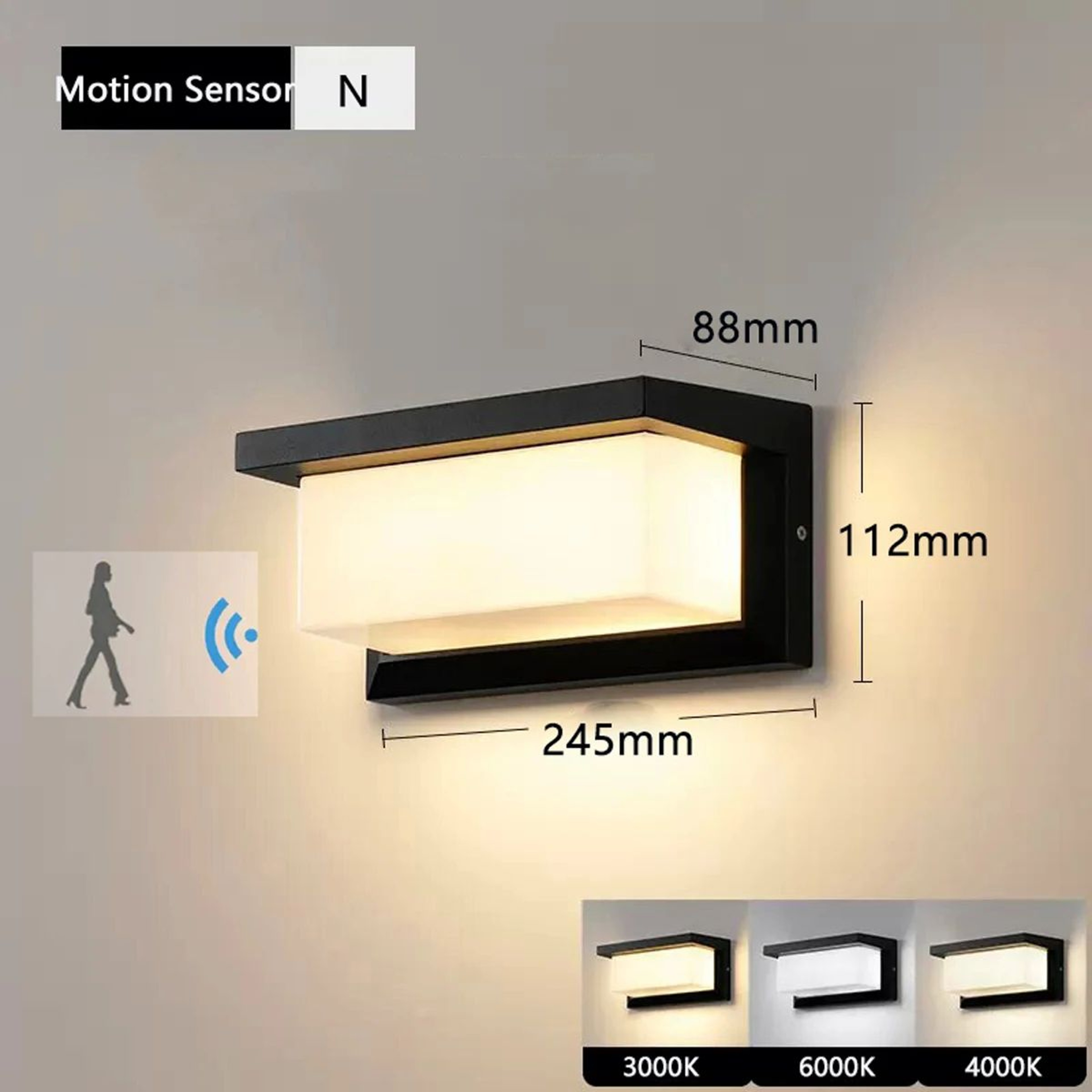 SmartGuard LED Motion Sensor Outdoor Wall Light  Waterproof IP65 Porch  Garden Lamp 1220W 8