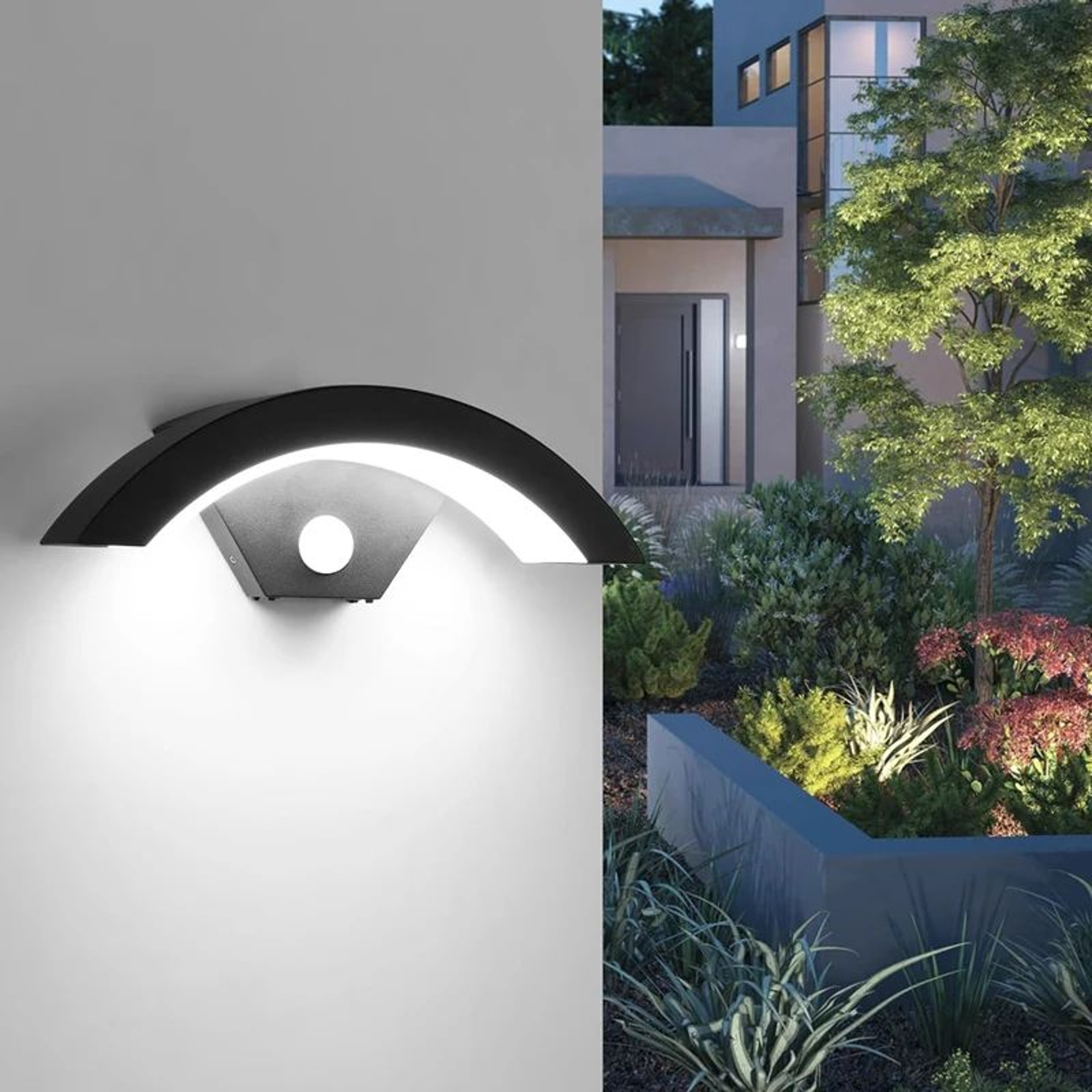 Smart IP65 Outdoor LED Wall Light With Motion Sensor  Waterproof Security Sconce For Garden Porch   0