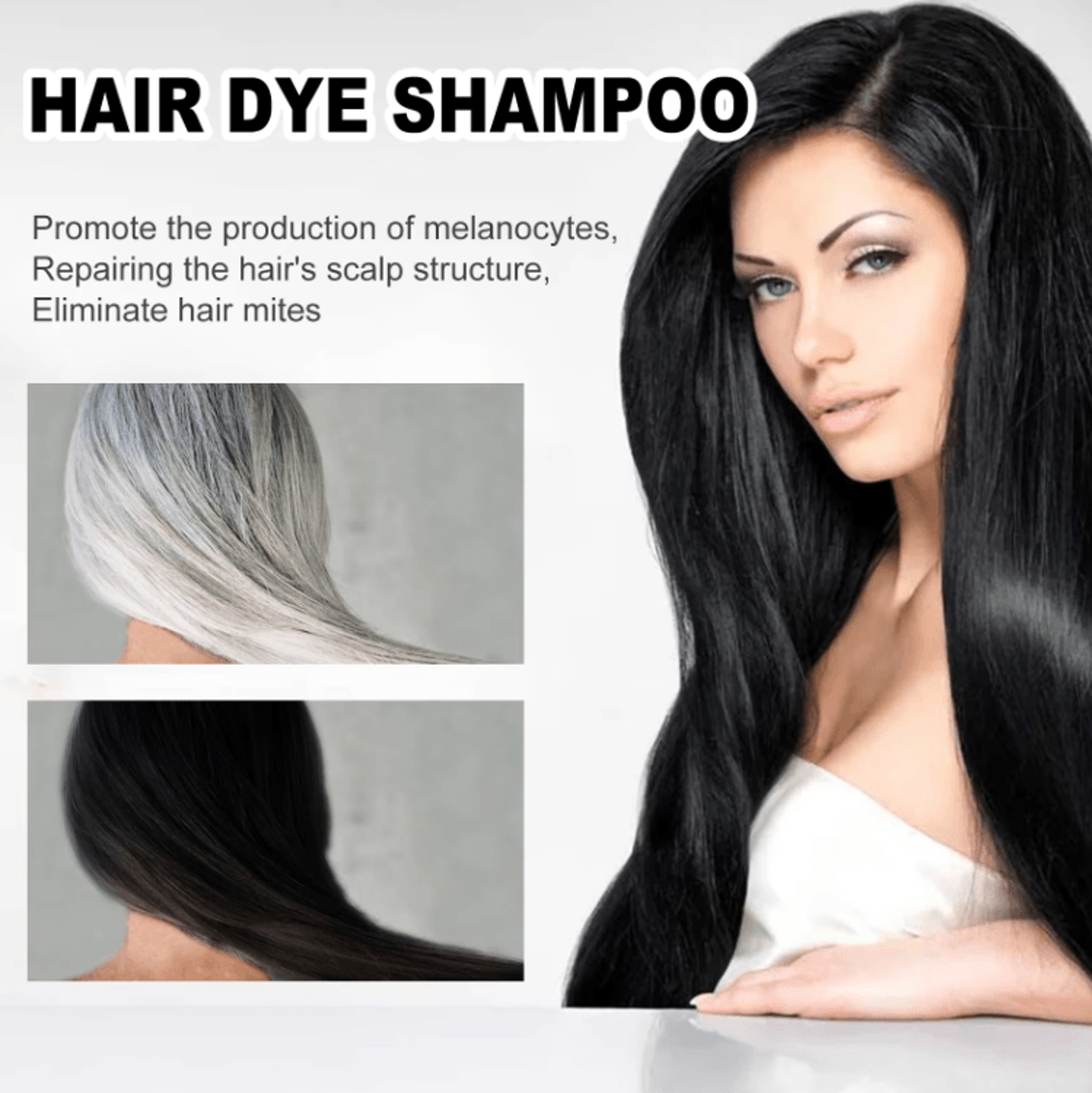 Natural Brown Hair Dye Shampoo  Nourishing Gray Coverage  Scalp Care Formula 2