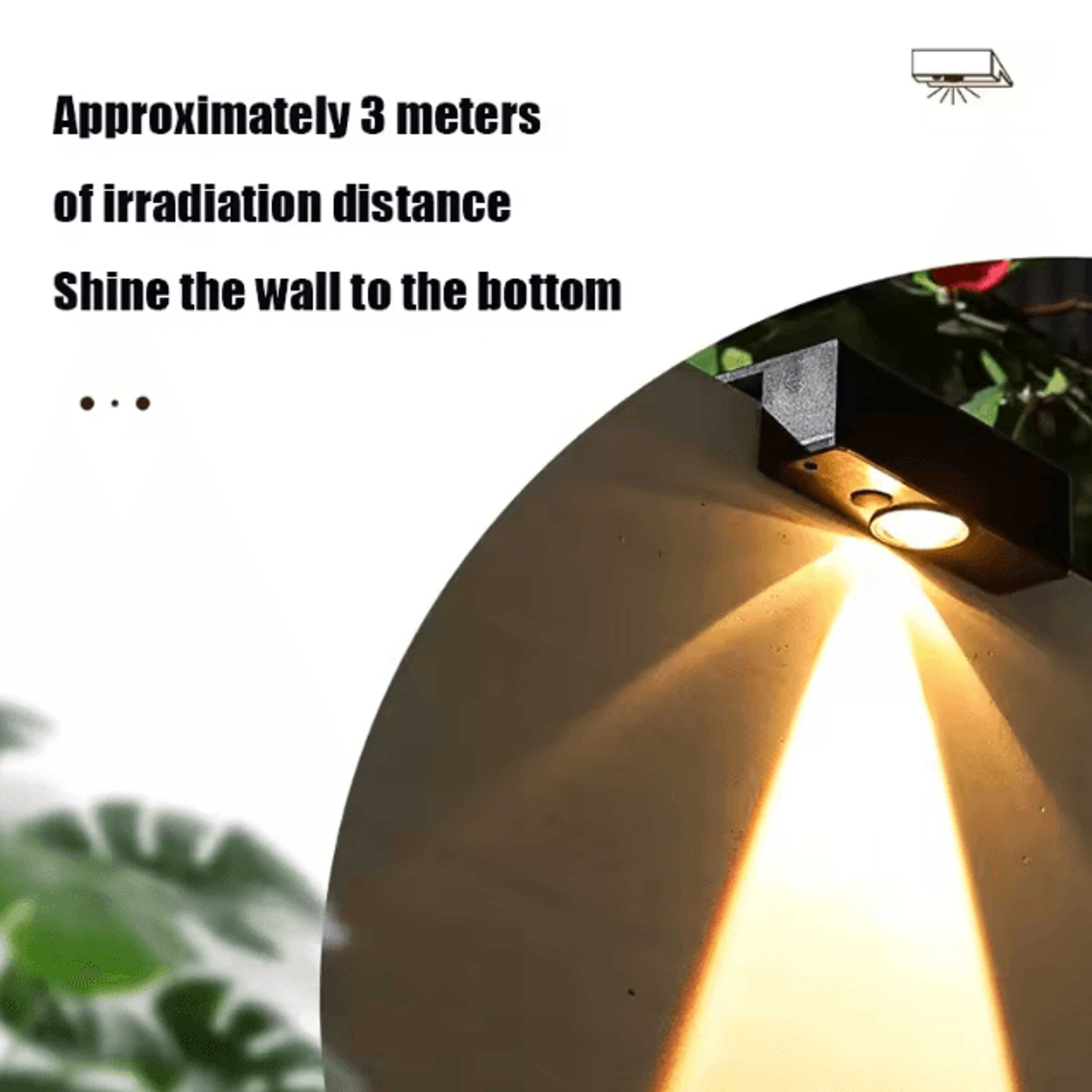 Modern Square Solar Wall Lights  IP65 Waterproof Wireless Garden  Fence Lamp 2