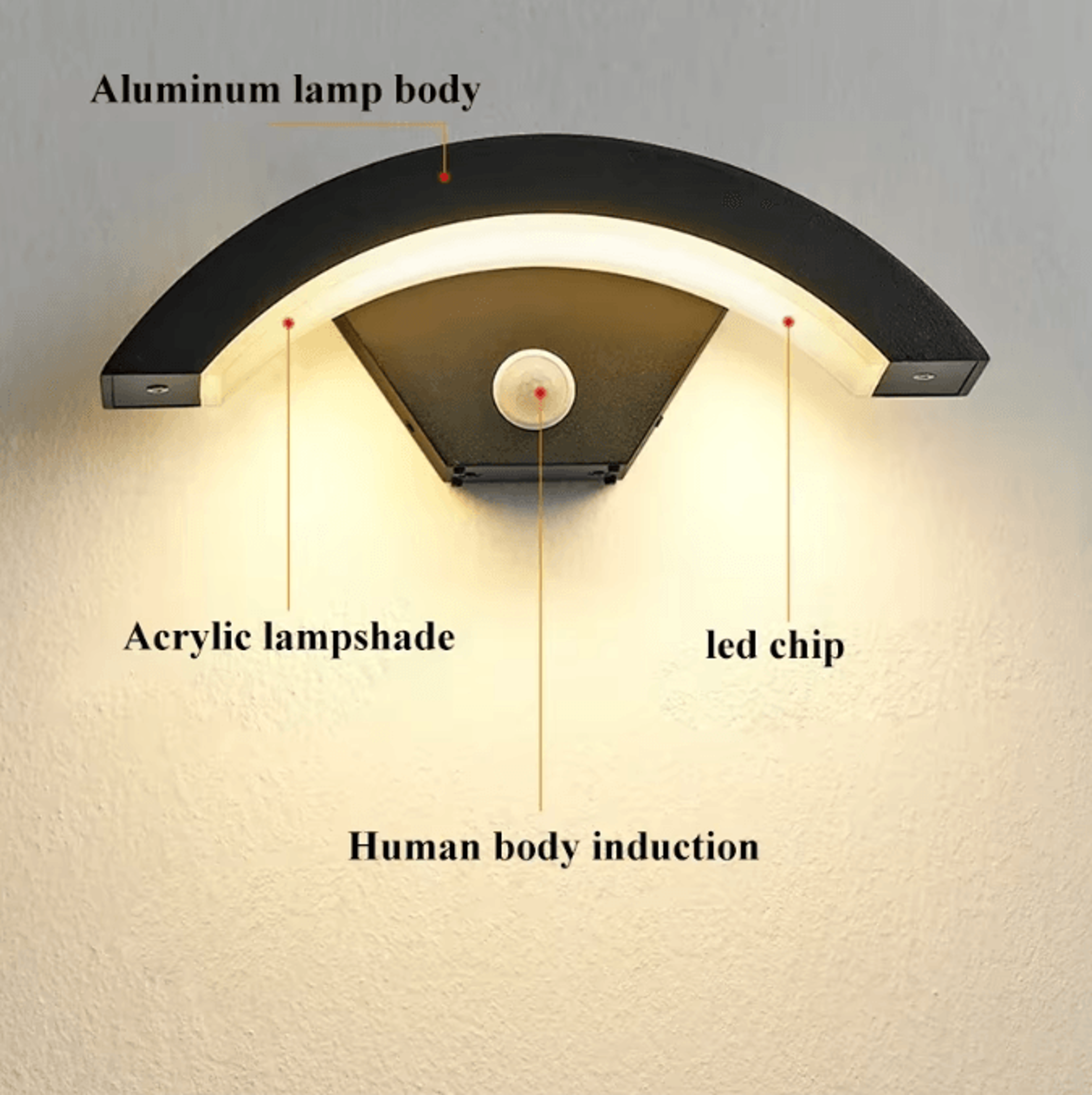 18W LED Motion Sensor Outdoor Wall Light  Waterproof Aluminum Porch  Garden Lamp 1