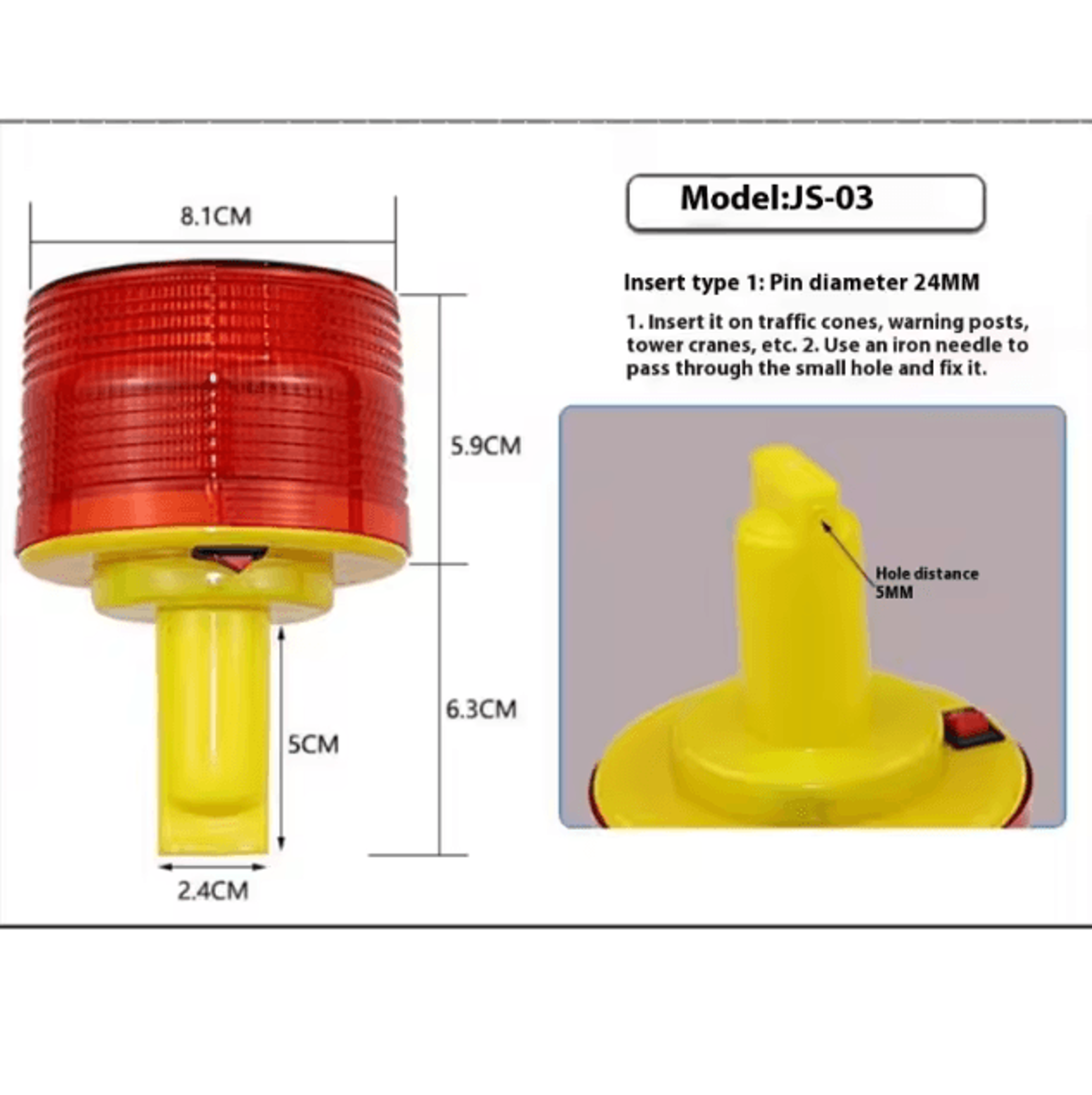 Solar LED Crane Warning Light  Waterproof Emergency Beacon For Construction  Road Safety 3