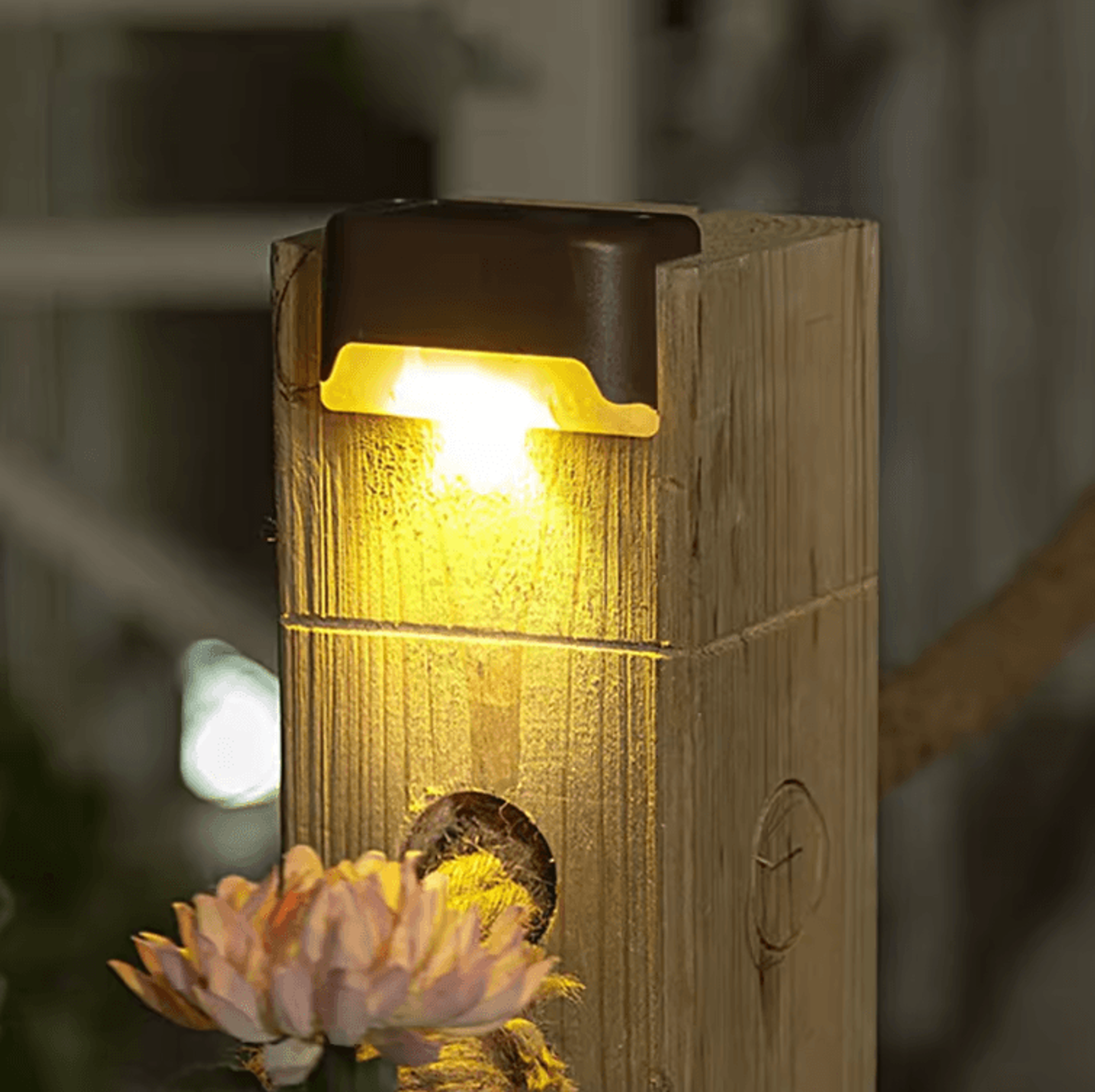 Warm White Solar Step Lights  IP65 Waterproof LED Fence  Garden Wall Lamp 2