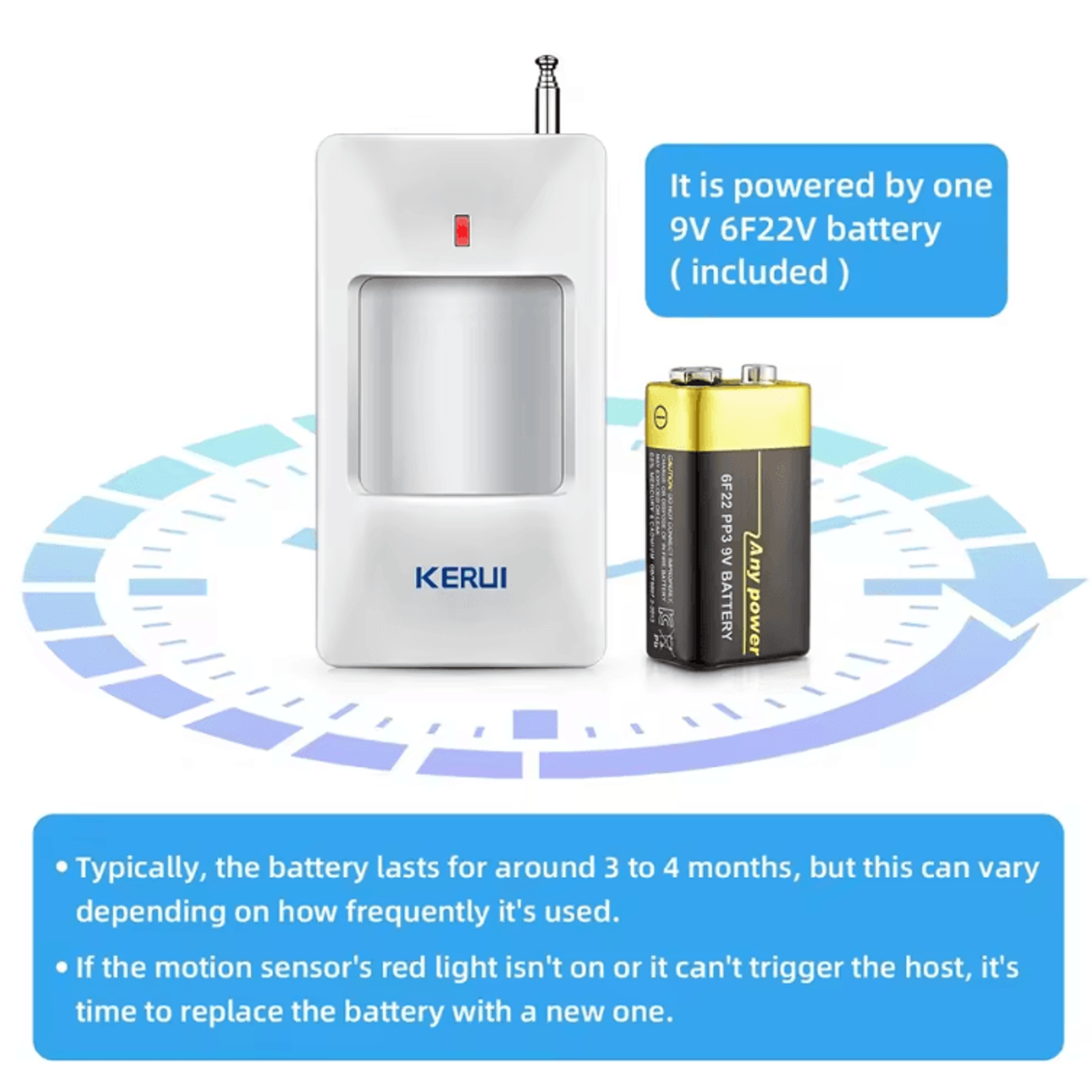 KERUI Wireless PIR Motion Sensor Detector  Intelligent Infrared Security Sensor For W181W202 Alarm  0