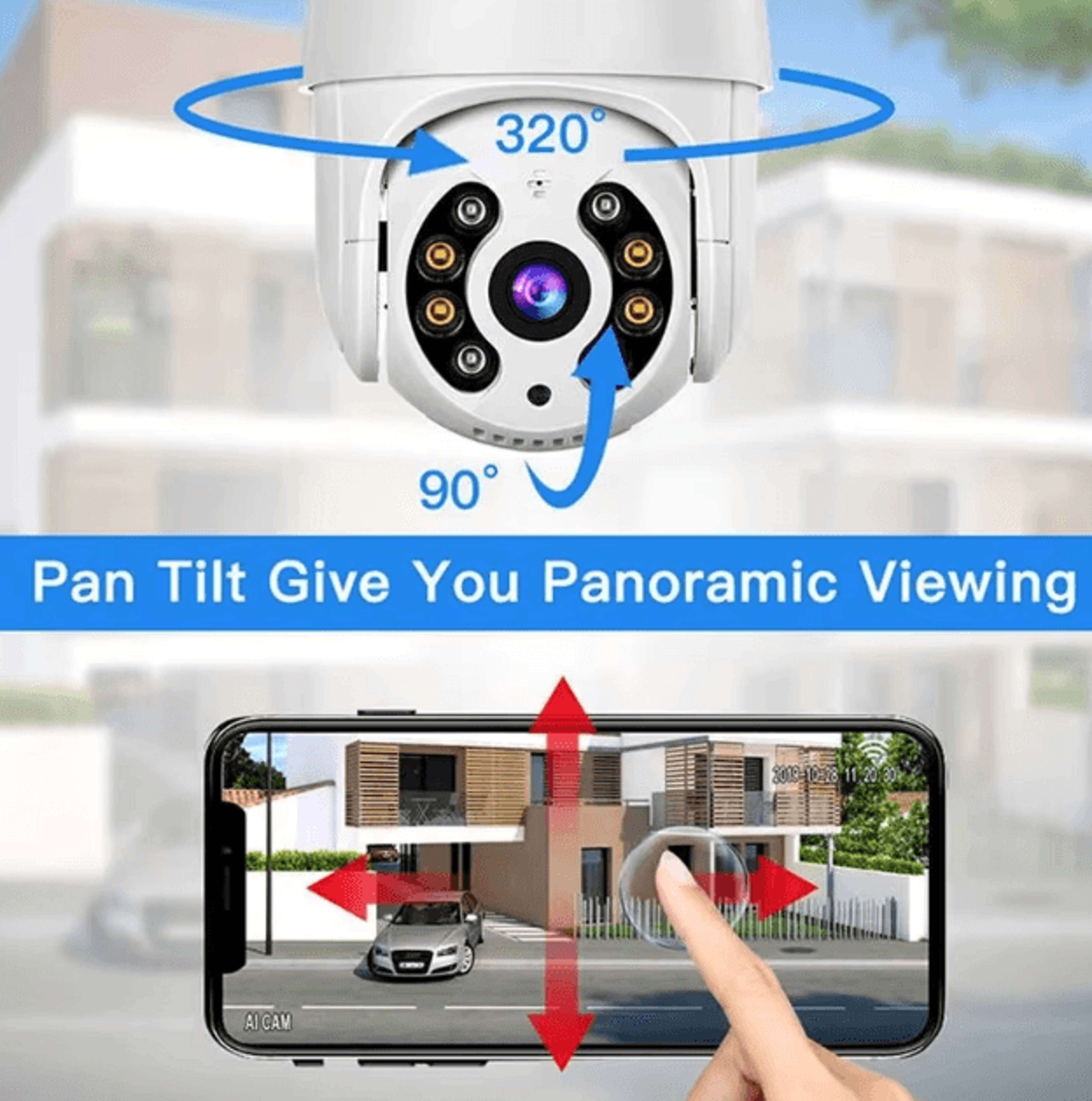 Smart 8MP 4K PTZ Security Camera With Auto Tracking WiFi Remote Monitoring  Color Night Vision 3
