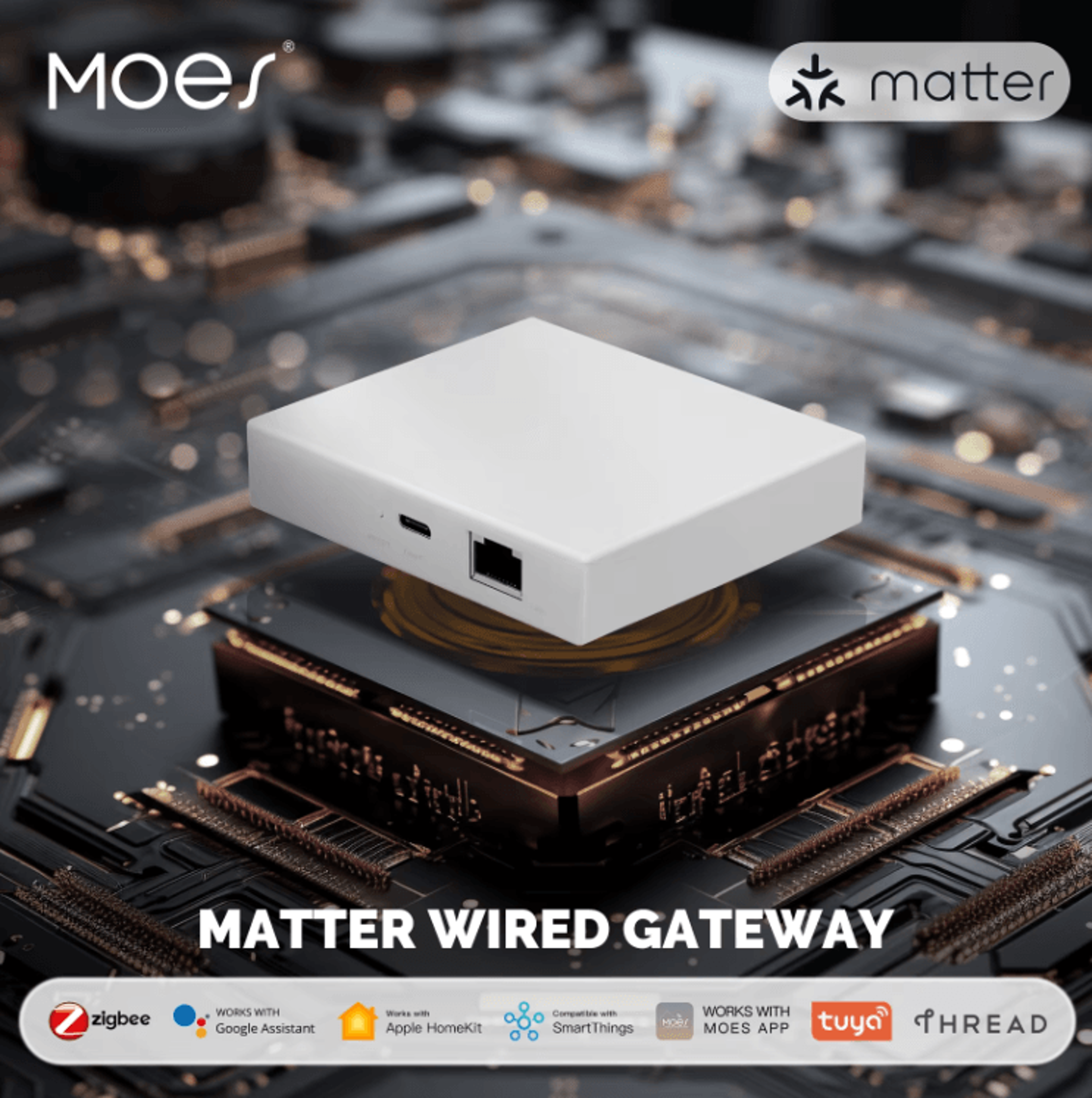 MOES Tuya ZigBee Matter Thread Gateway  Smart Home Bridge Hub With Siri Alexa  Google Home Control 0