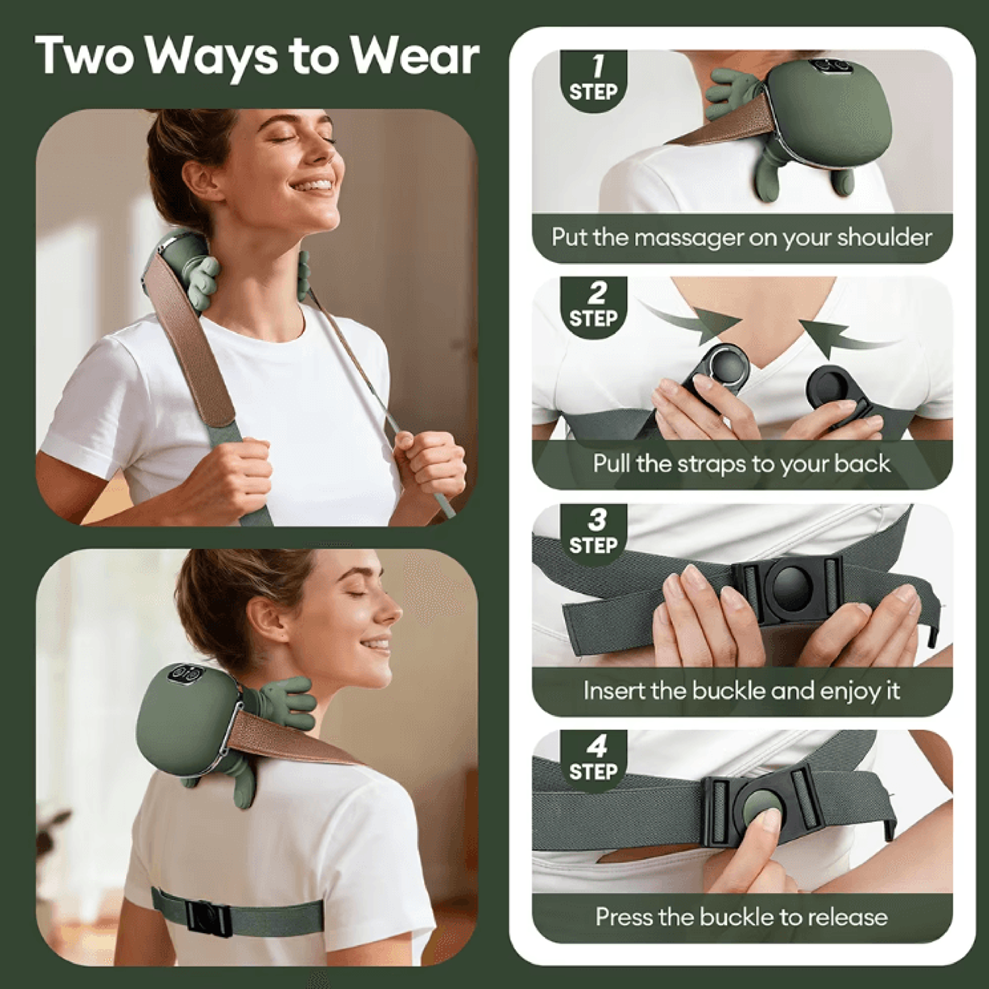 Bionic Finger Neck  Shoulder Massager  Wireless Cervical Trapezius Kneading Massage Shawl 3