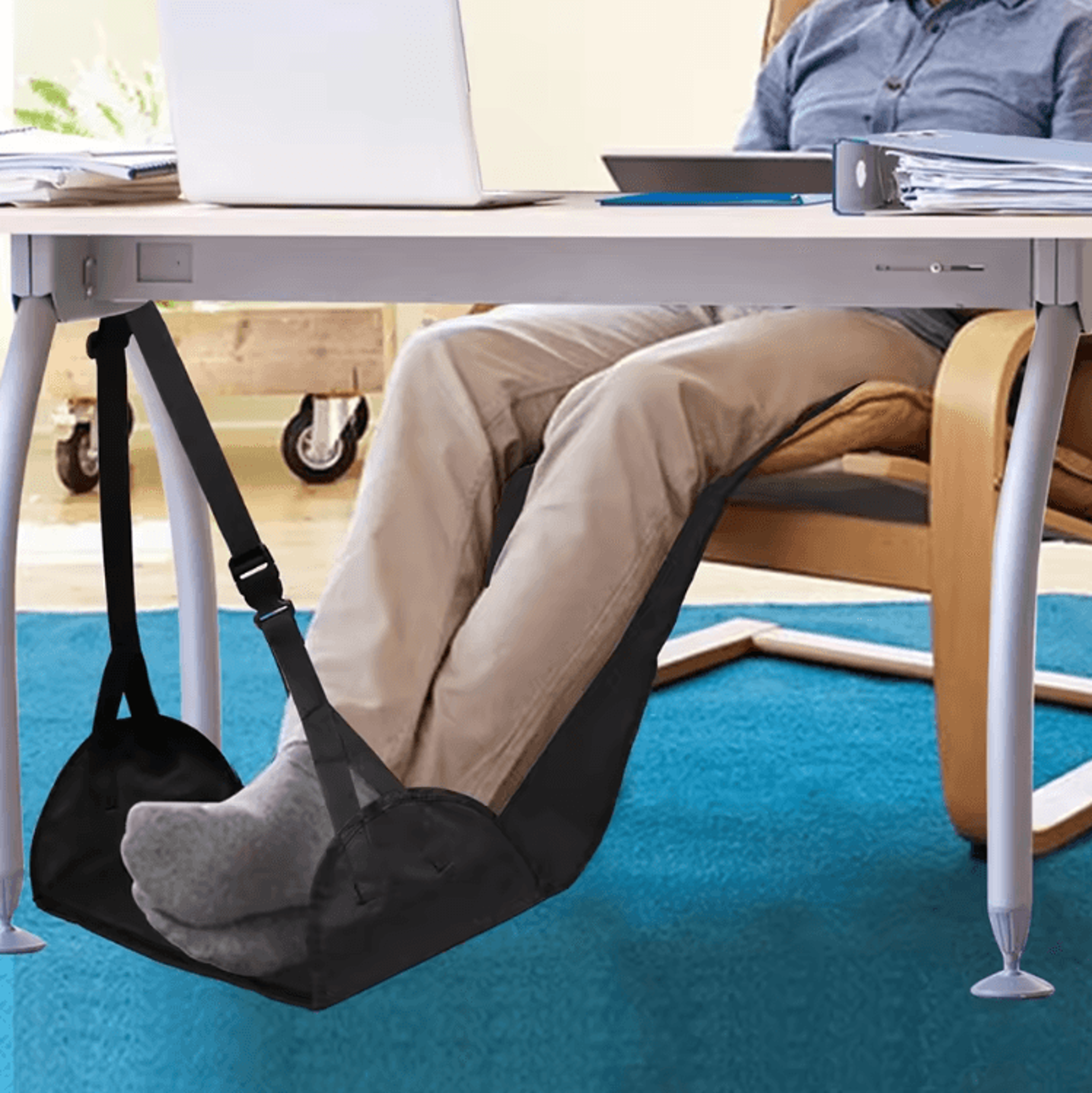 Portable Plane Foot Hammock  Adjustable Flight Foot Rest For Long Travel Comfort 0