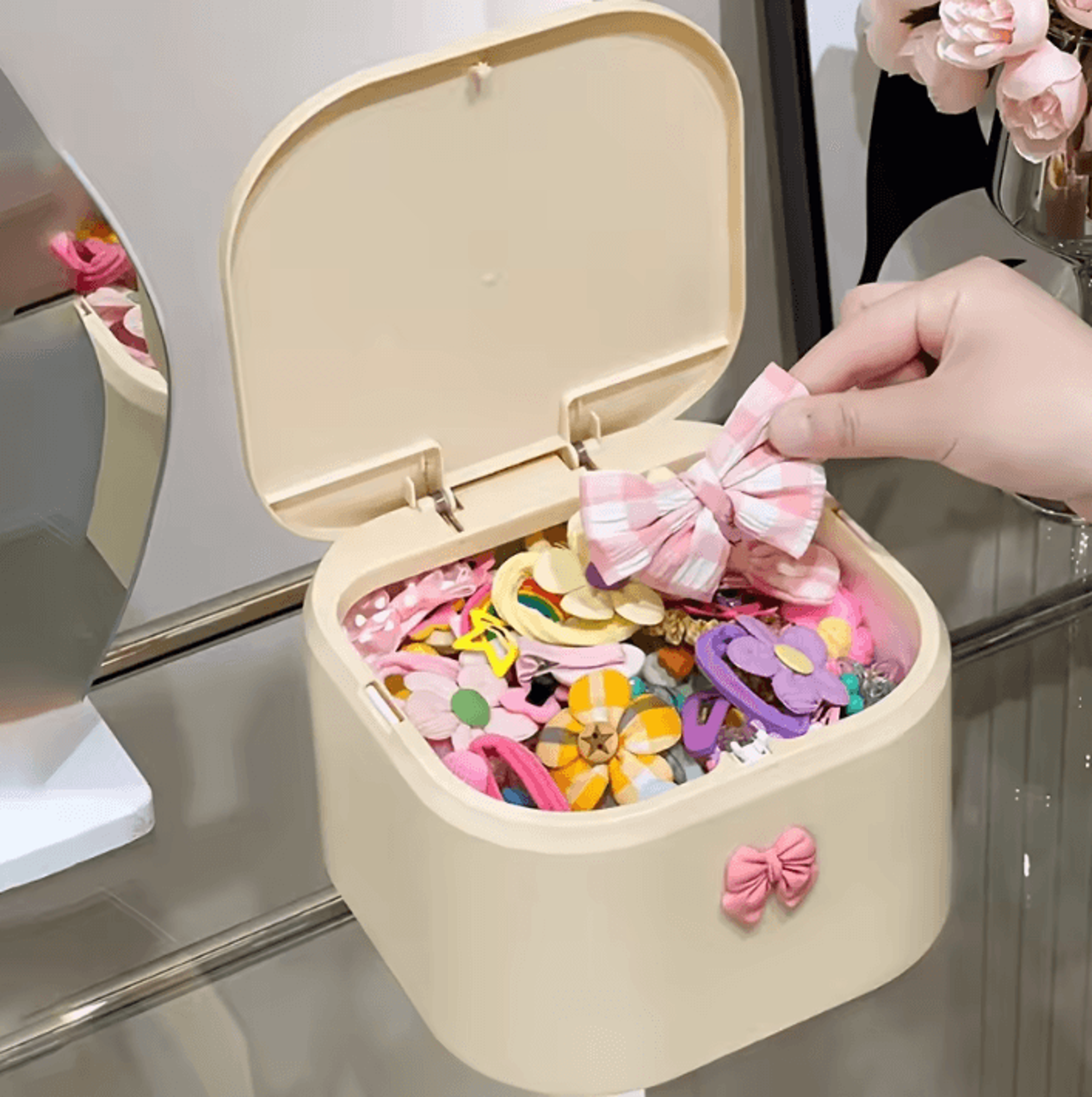 CuteKeep Multi Compartment Hair Accessories Organizer Box For Girls 2