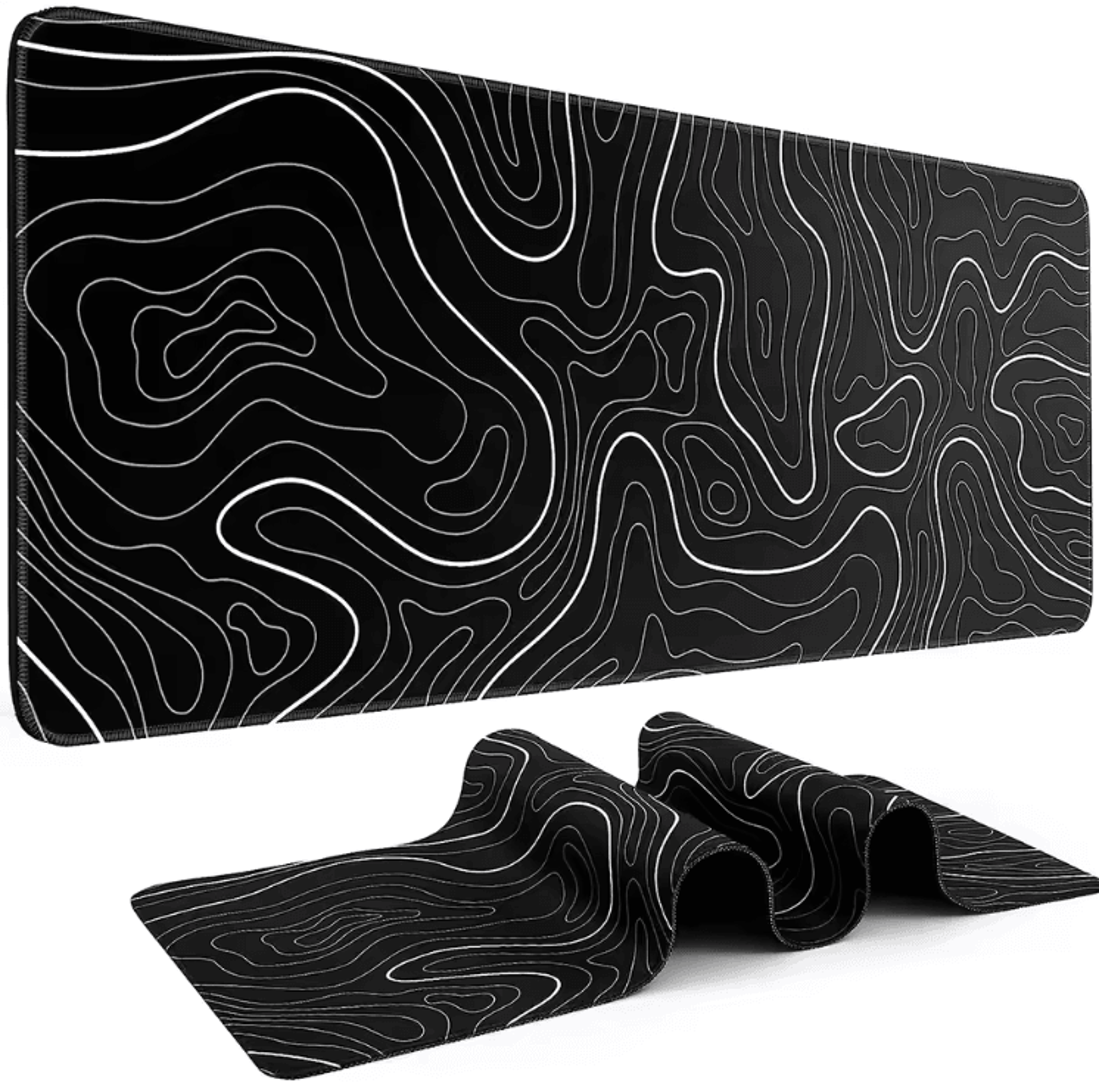 XL Topographic Gaming Mouse Pad 315 X 118 AntiSlip Extended Desk Mat For Keyboard  Mouse 1