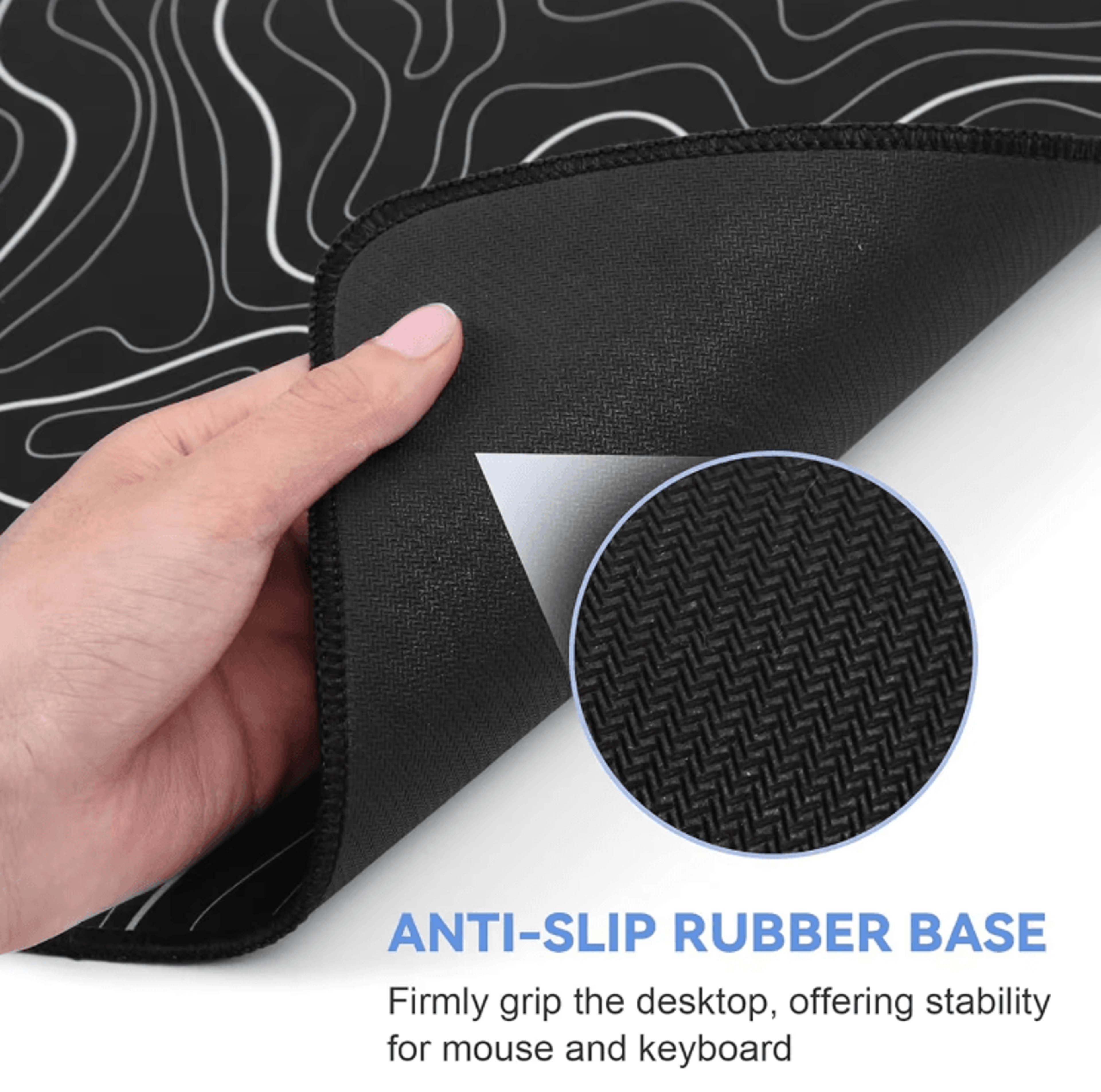 XL Topographic Gaming Mouse Pad 315 X 118 AntiSlip Extended Desk Mat For Keyboard  Mouse 4