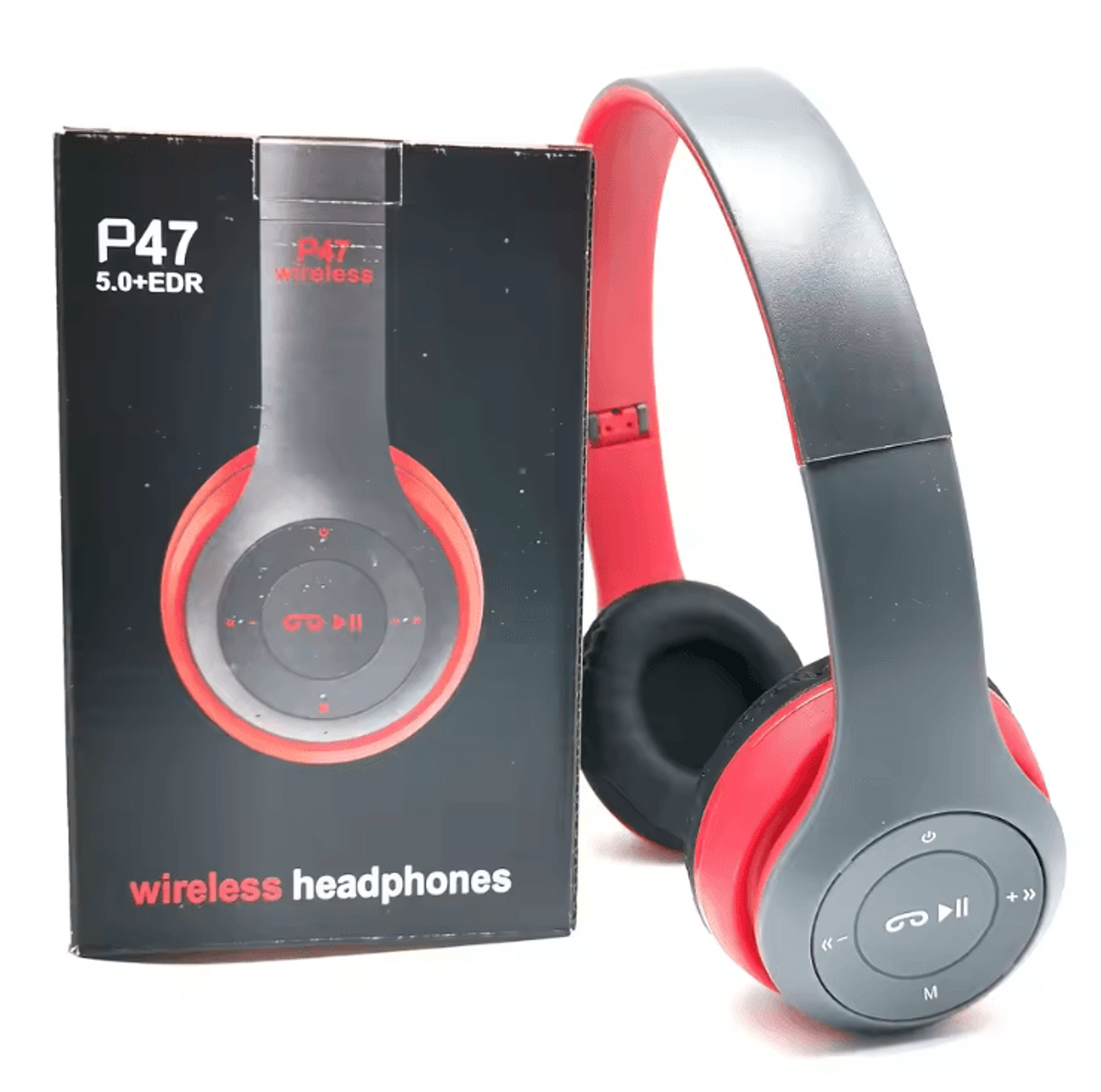 P47 Wireless Bluetooth Headphones Foldable Stereo OverEar Headset With Mic  FM 2