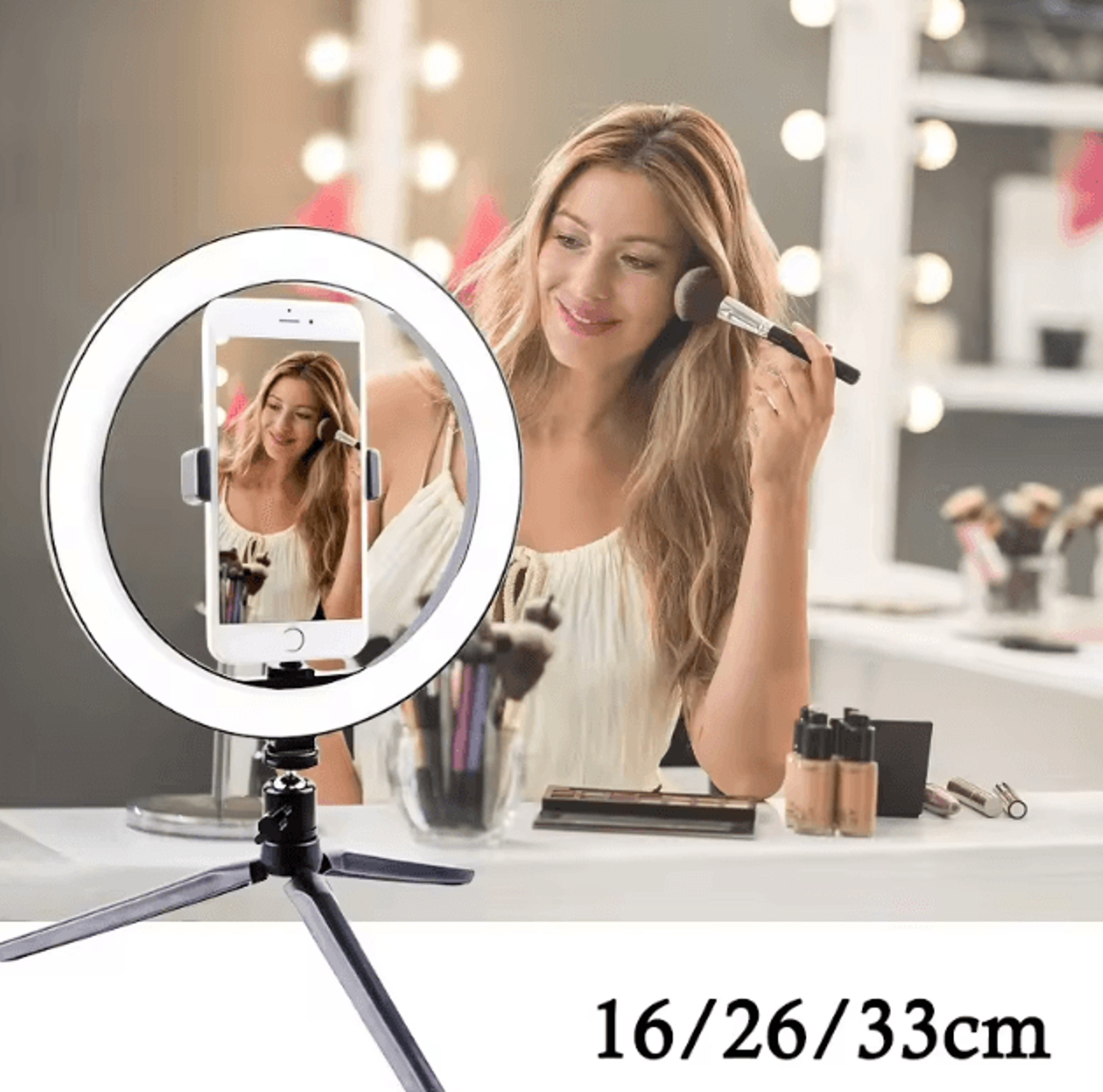 10Inch LED Selfie Ring Light With Tripod  Phone Holder Dimmable USB Lighting For TikTok  Video 0