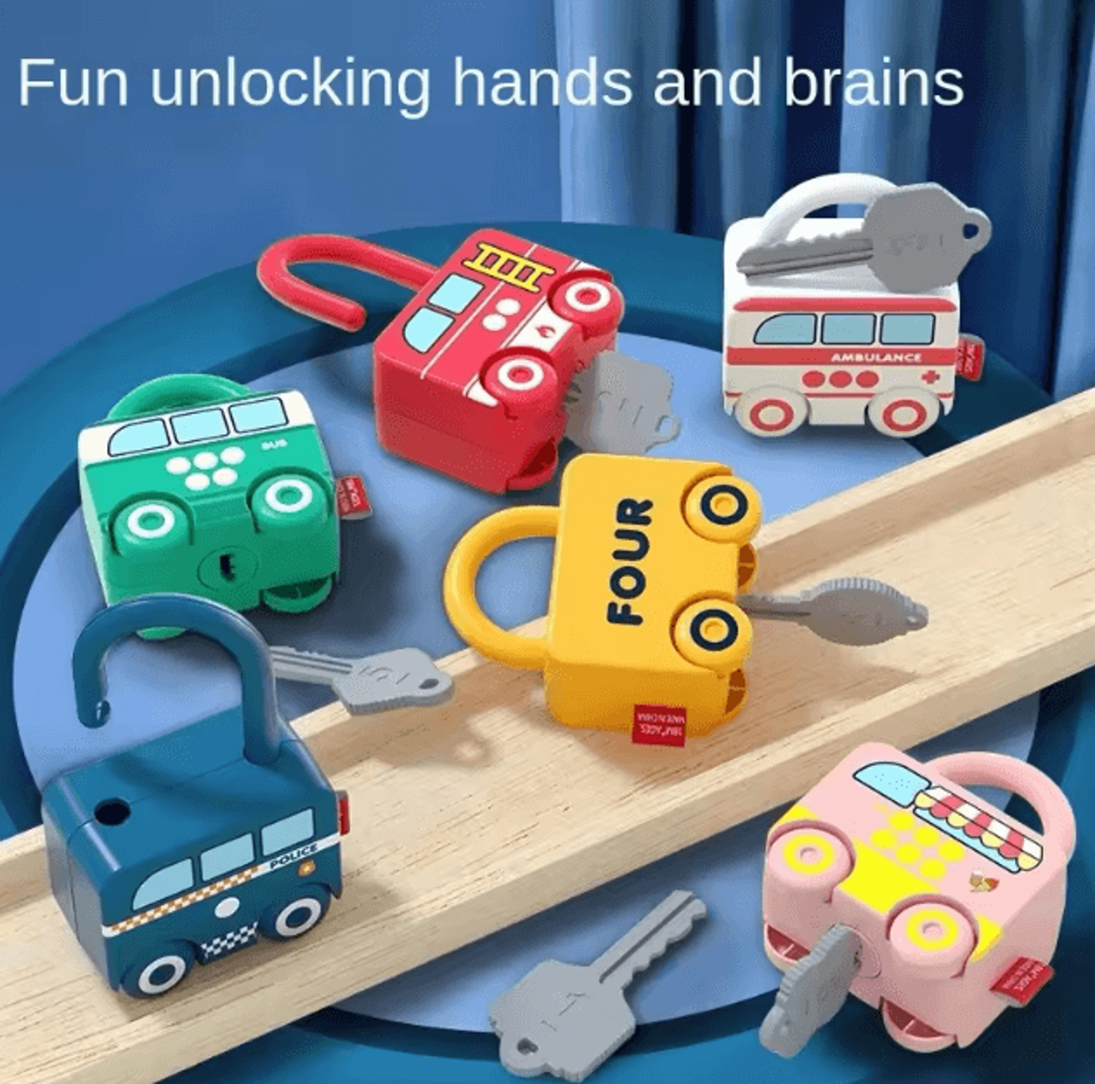 Montessori Number Lock  Key Toy Cars  Interactive Learning Puzzle For Toddlers 13 Years 0