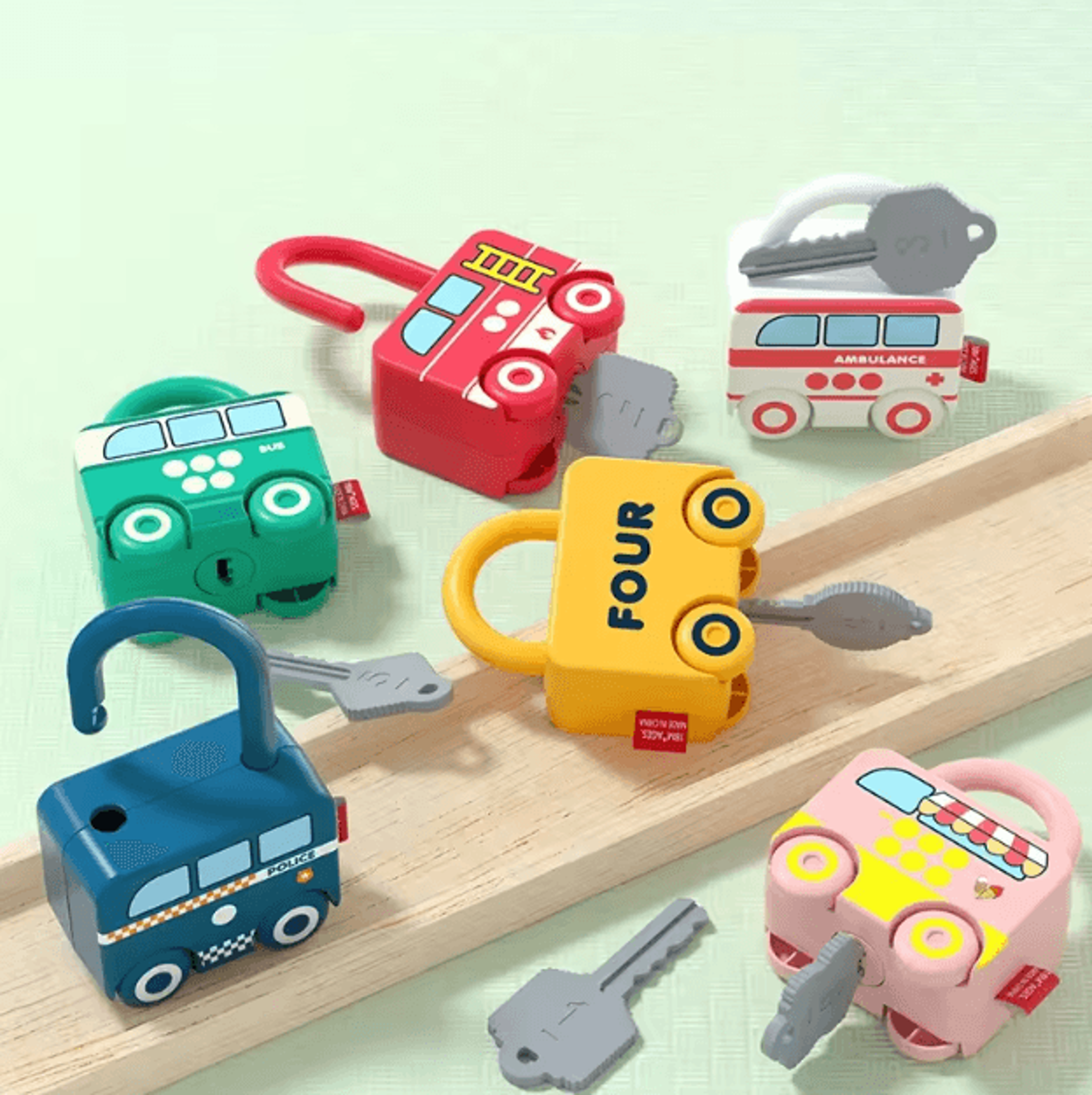 Montessori Number Lock  Key Toy Cars  Interactive Learning Puzzle For Toddlers 13 Years 1