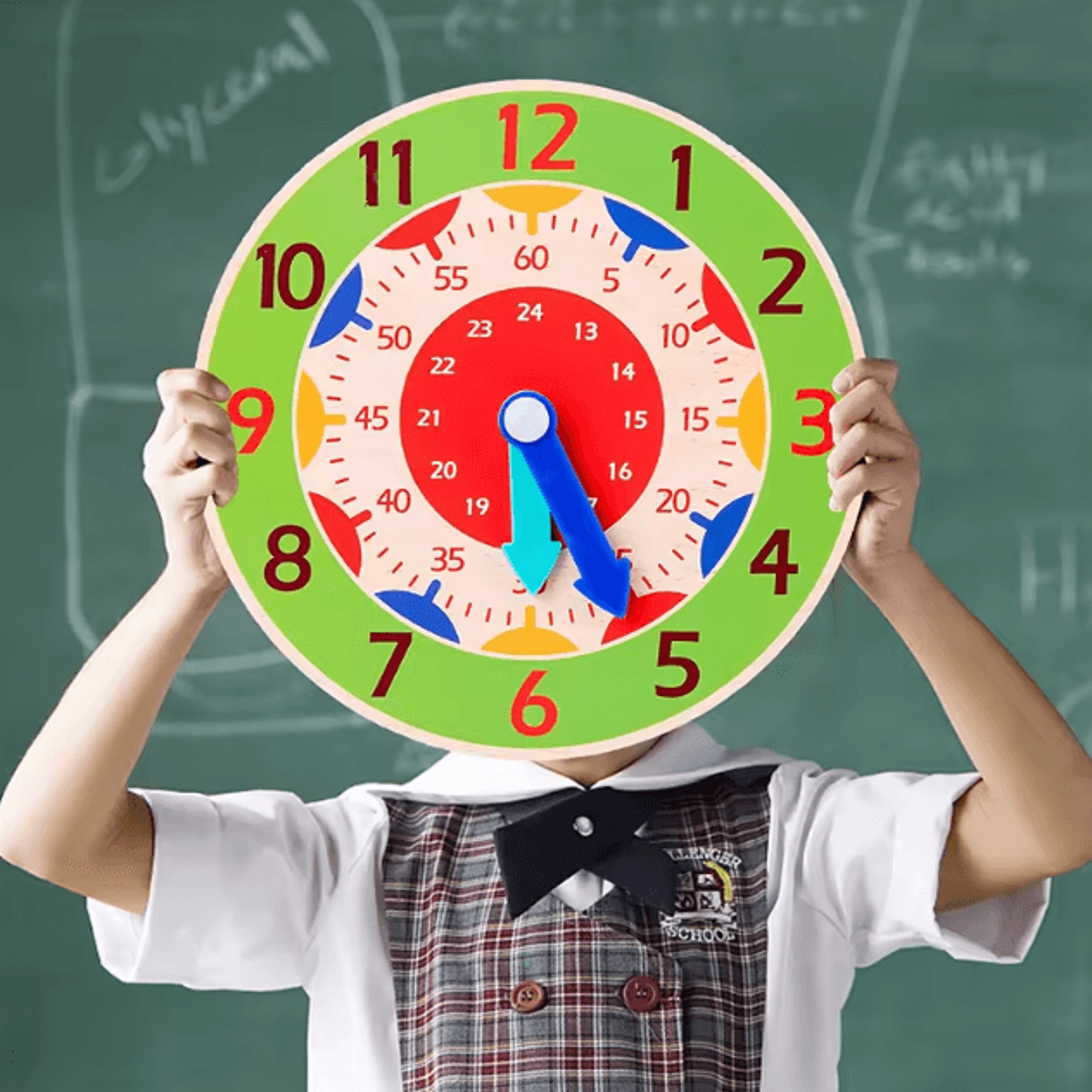 Montessori Wooden Clock Learning Toy  Kids Time Teaching Board With Number  Shape Puzzle 0