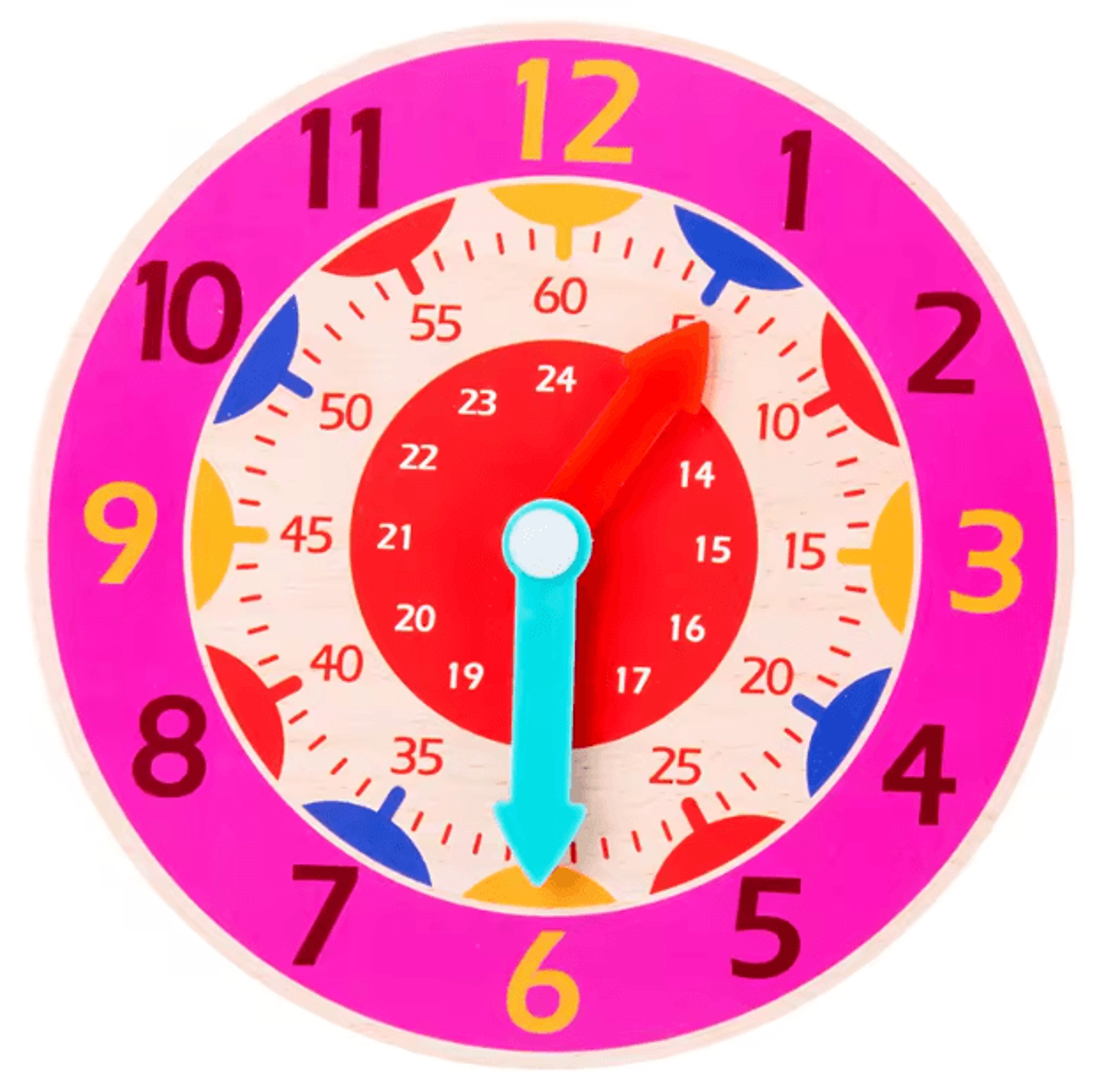 Montessori Wooden Clock Learning Toy  Kids Time Teaching Board With Number  Shape Puzzle 3