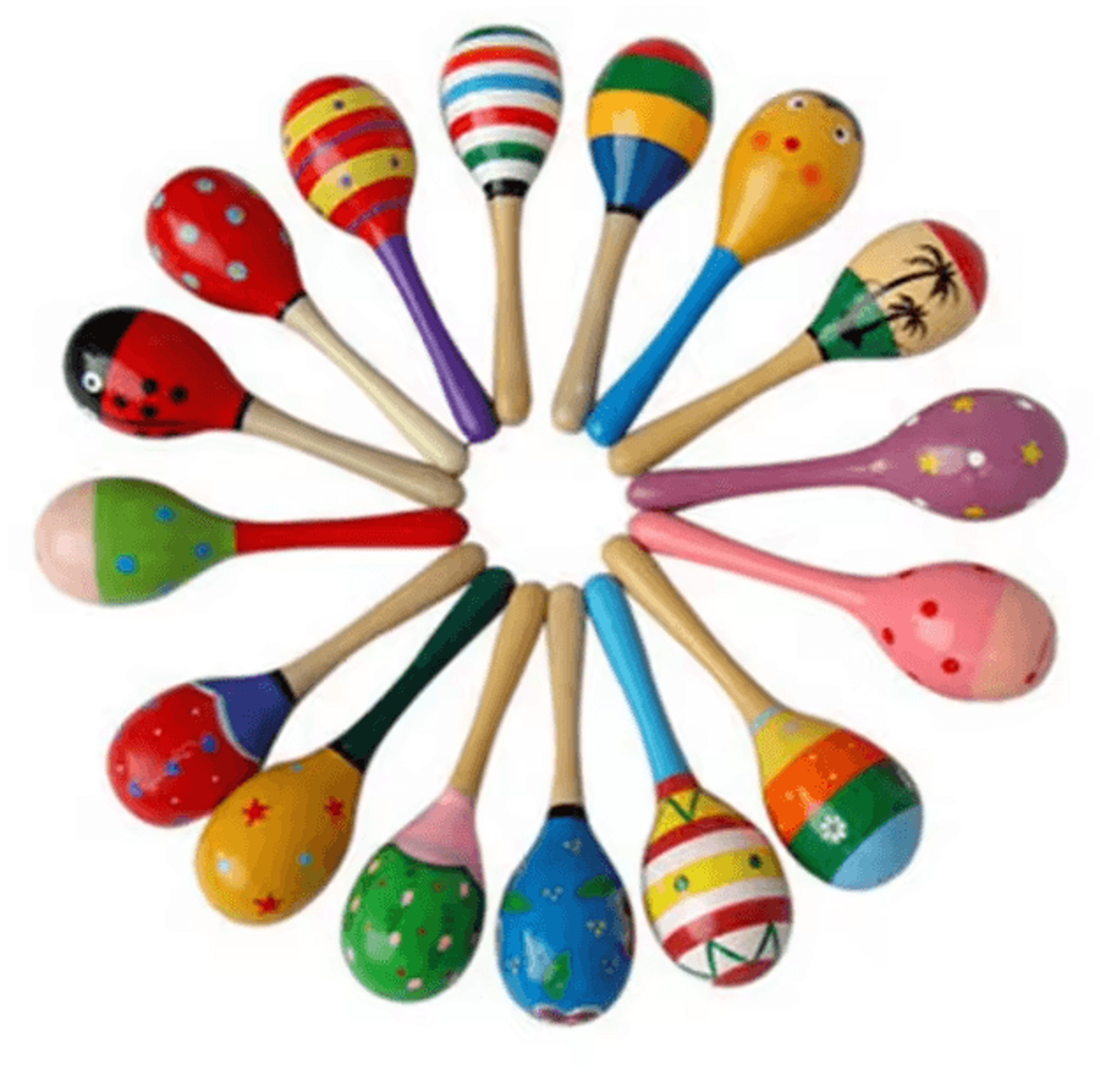 Wooden Baby Hammer Rattle  Montessori Musical Sand Shaker Toy For Early Learning 0