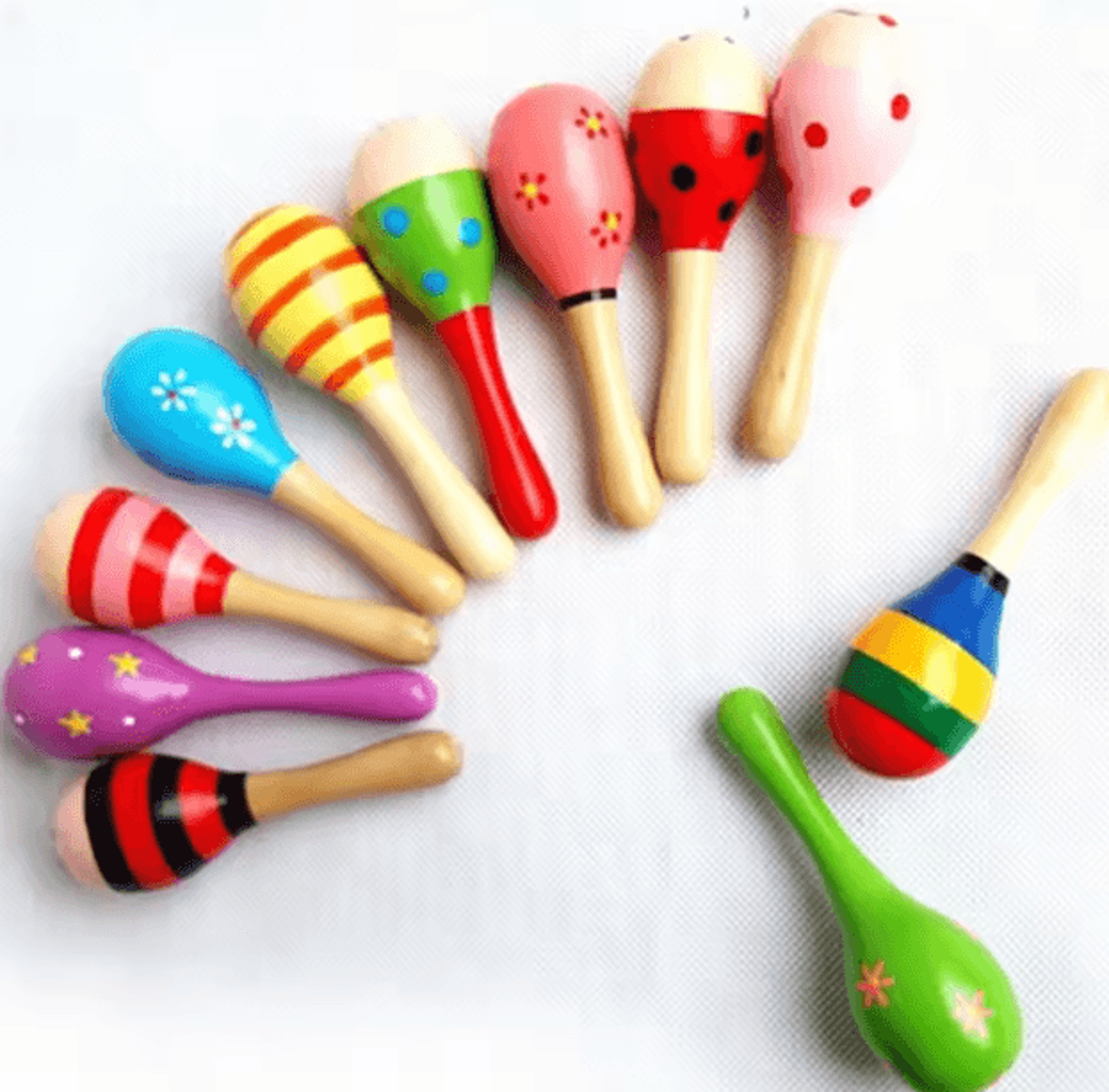 Wooden Baby Hammer Rattle  Montessori Musical Sand Shaker Toy For Early Learning 2