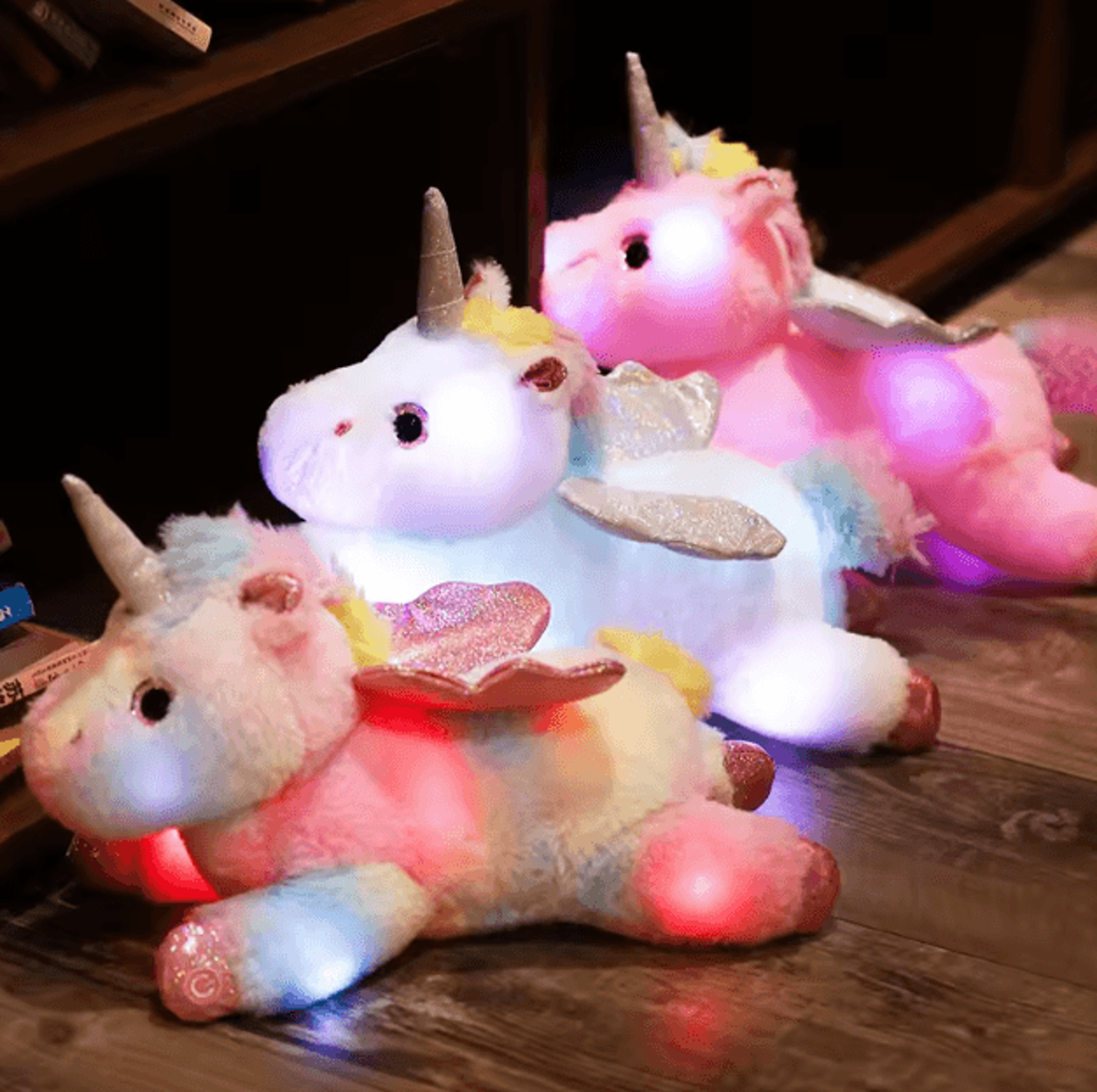 Glowing Unicorn Plush Pillow  LED LightUp Soft Toy  Kids Decorative Cushion 0