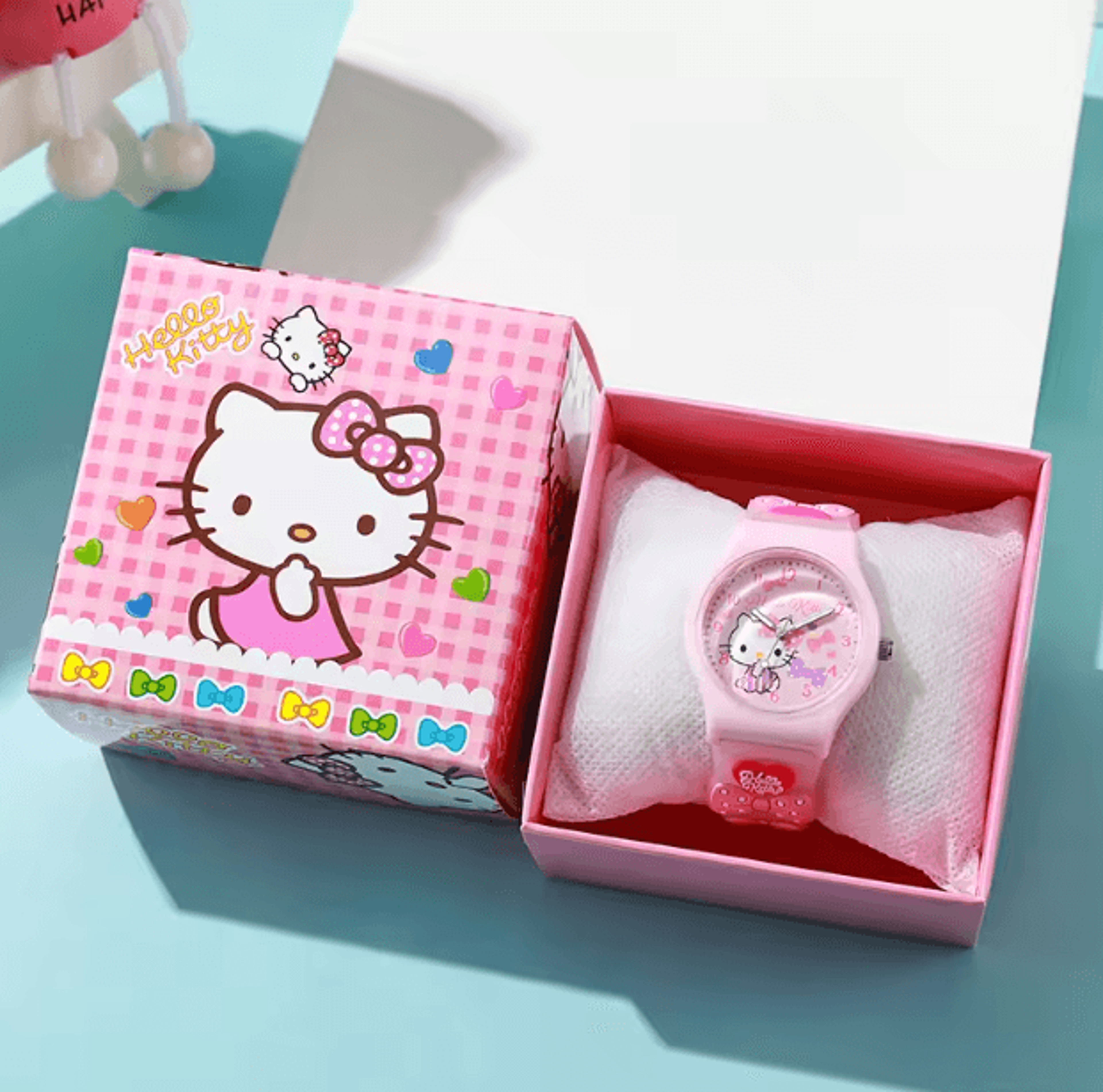 3D Hello Kitty Cartoon Kids Watch Cinnamoroll Kuromi Melody Silicone Wristwatch Gift Set 3