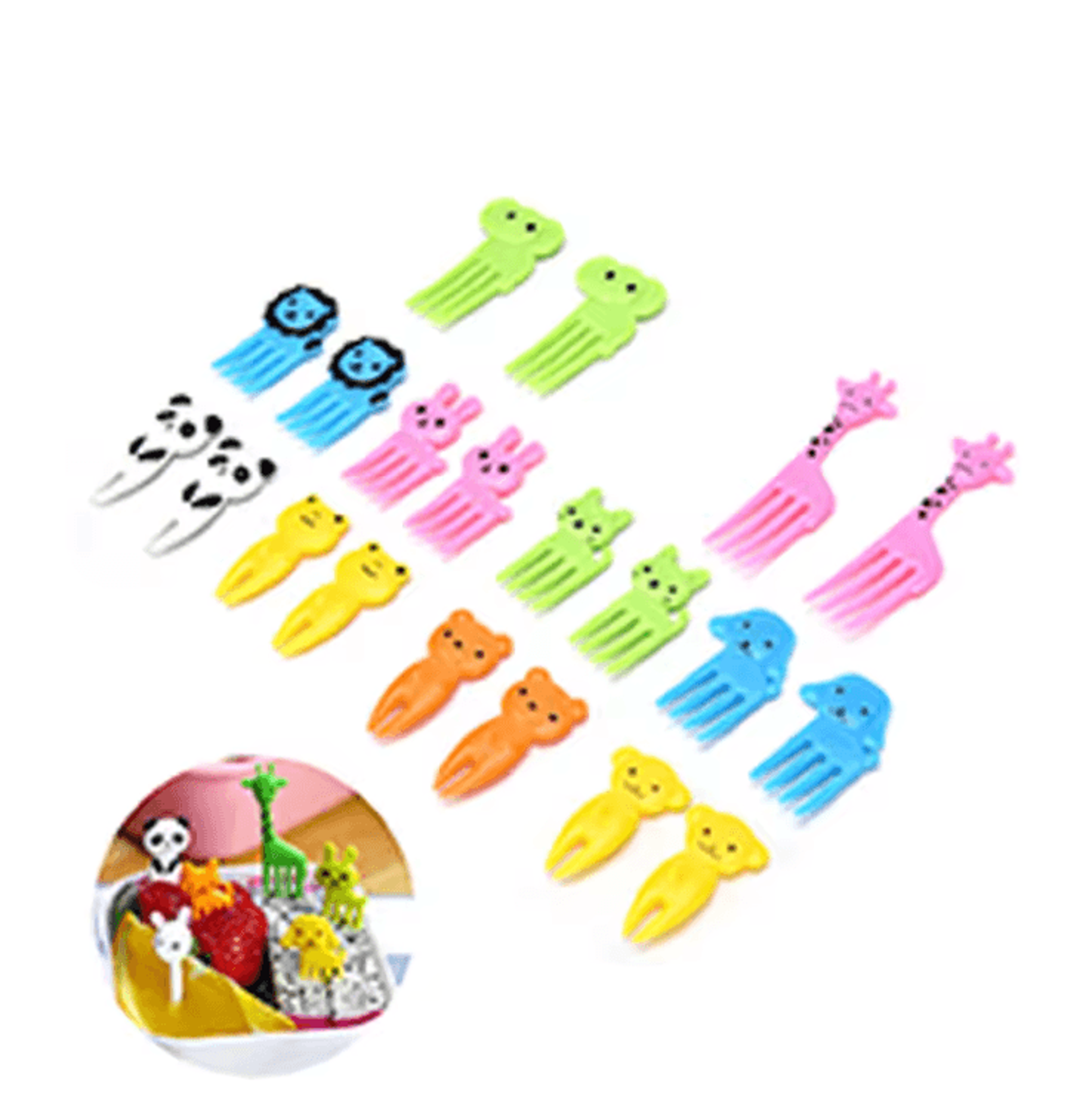 Cute Animal Food Picks Set  Mini Cartoon Fruit Forks For Kids Lunch  Bento 2